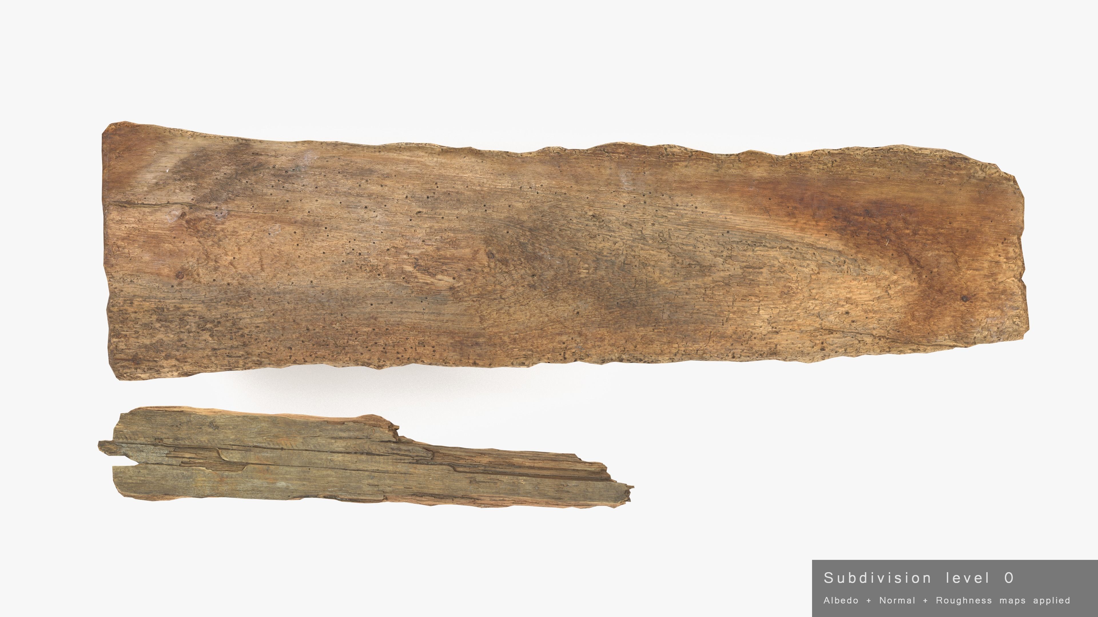 Rotten Planks Eaten Low-poly 3D model_20