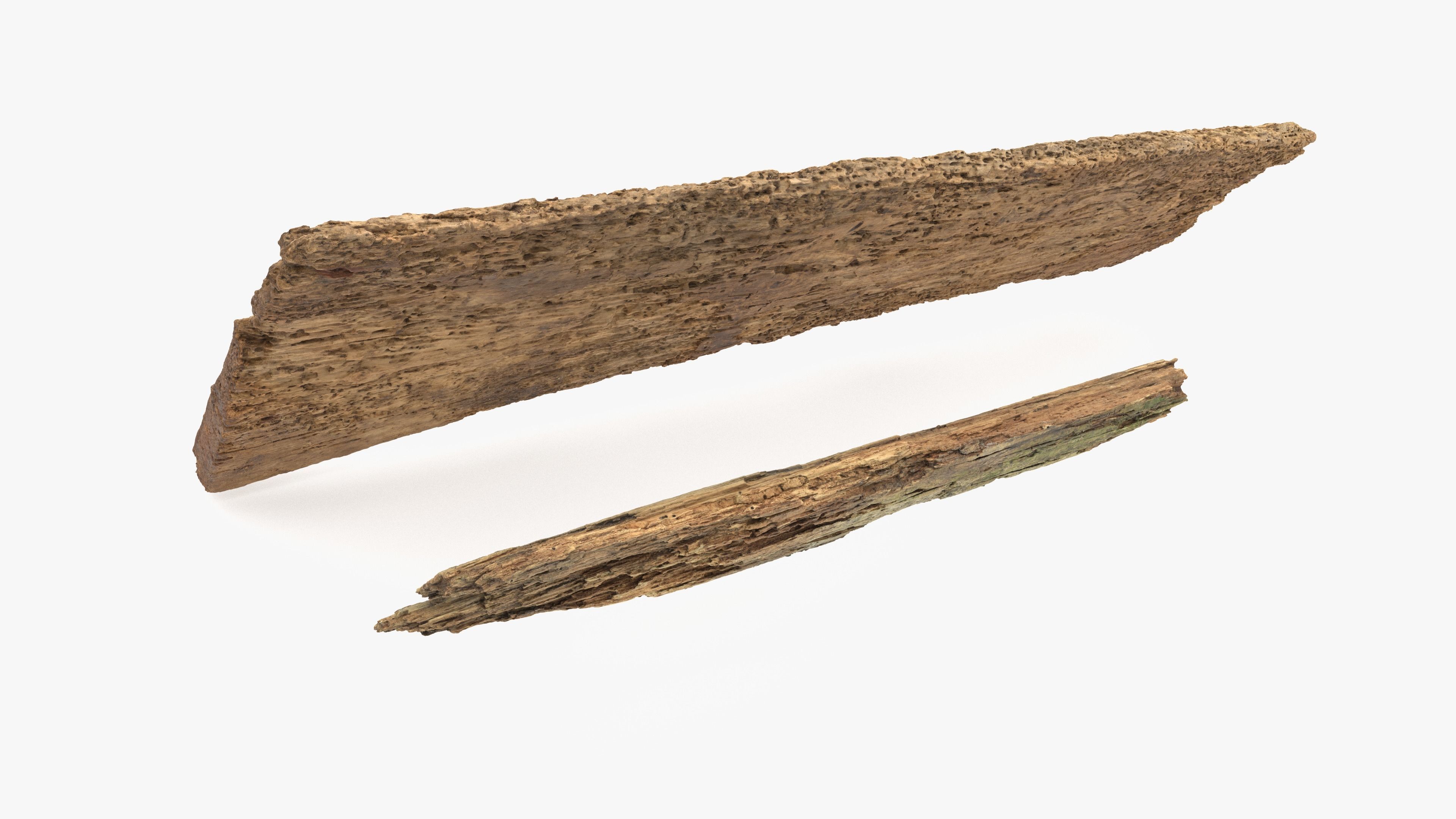 Rotten Planks Eaten Low-poly 3D model_12