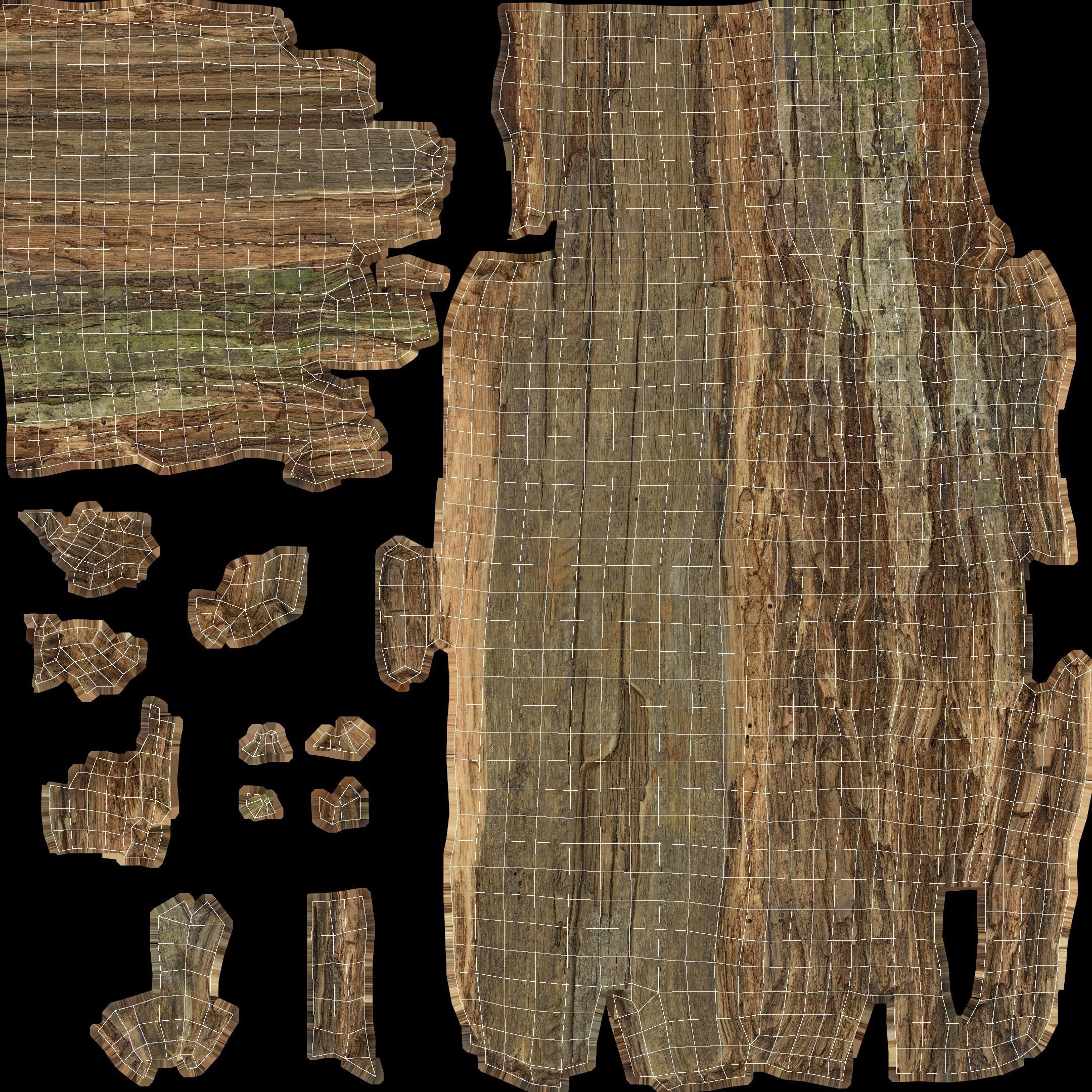 Rotten Planks Eaten Low-poly 3D model_29