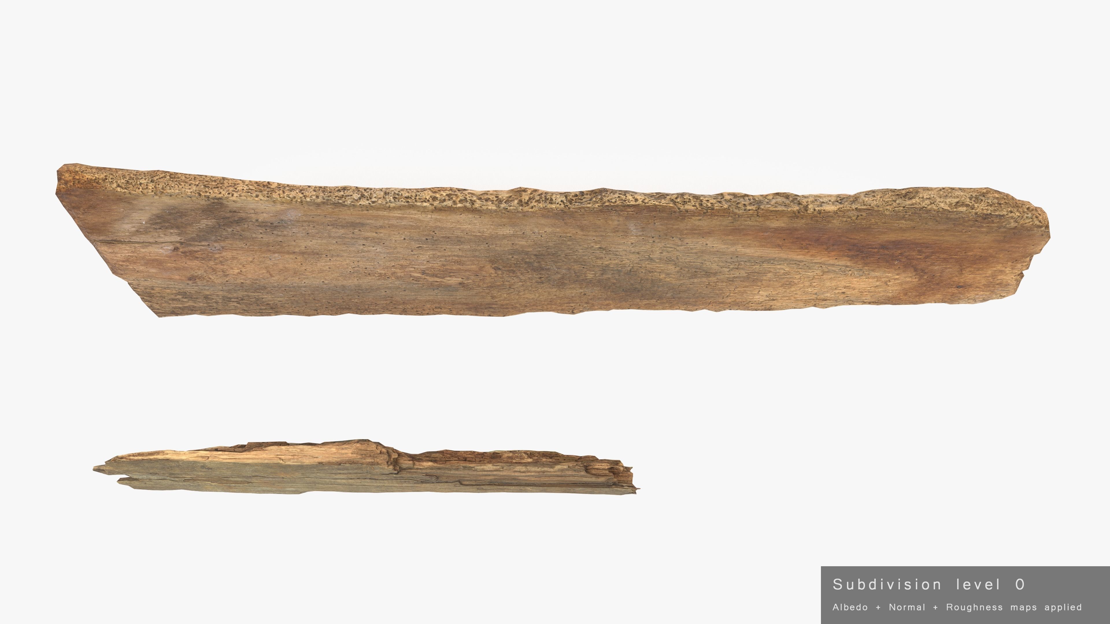 Rotten Planks Eaten Low-poly 3D model_21