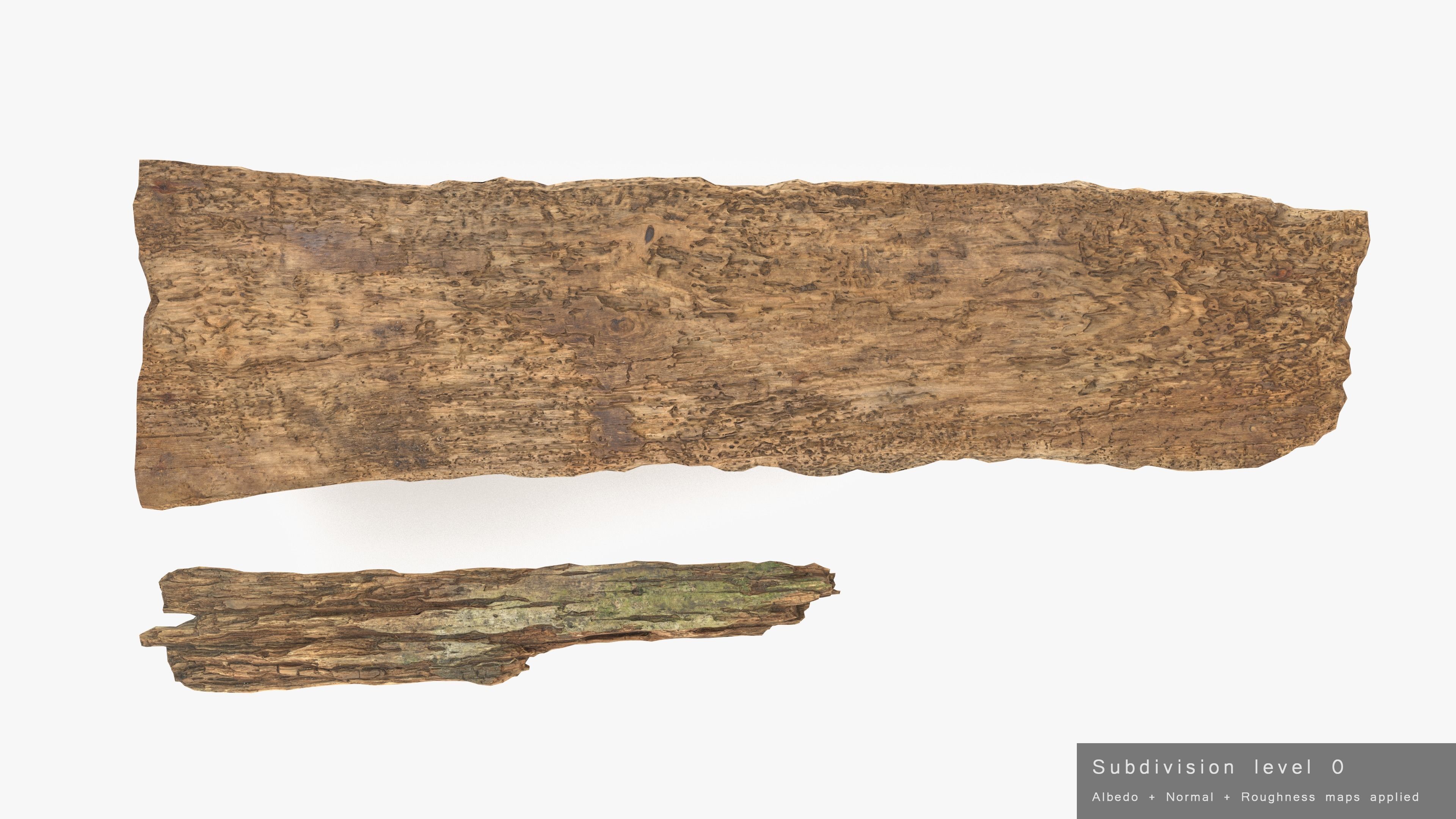 Rotten Planks Eaten Low-poly 3D model_17