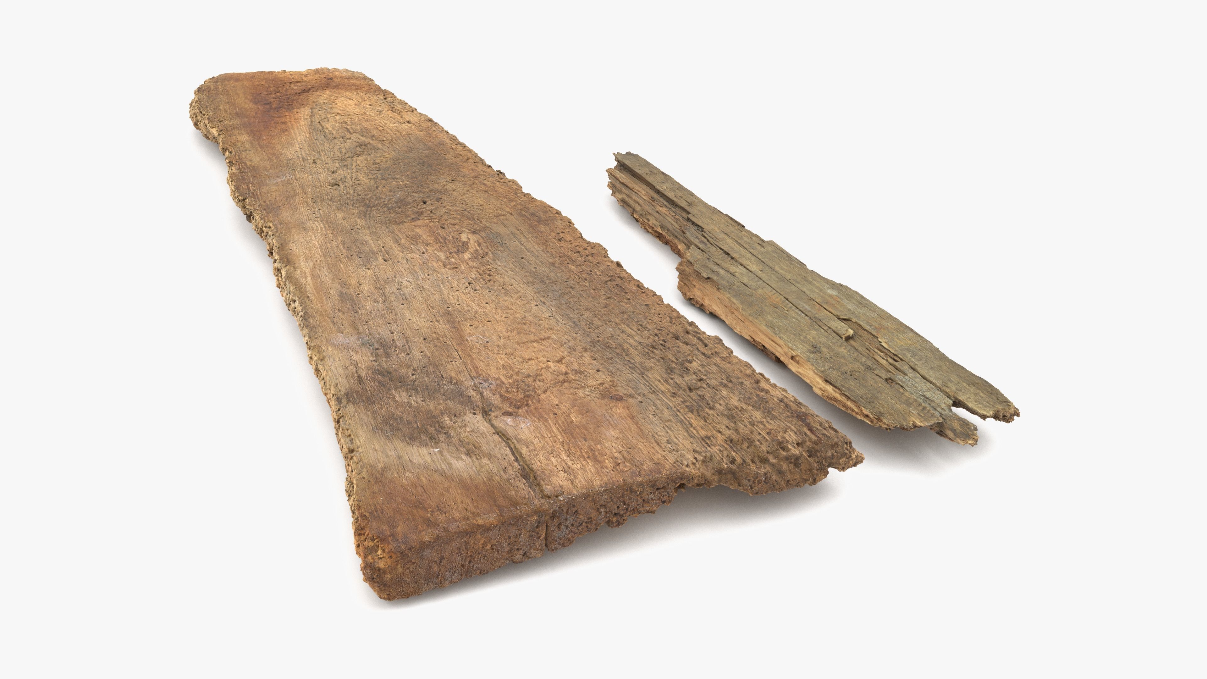 Rotten Planks Eaten Low-poly 3D model_3