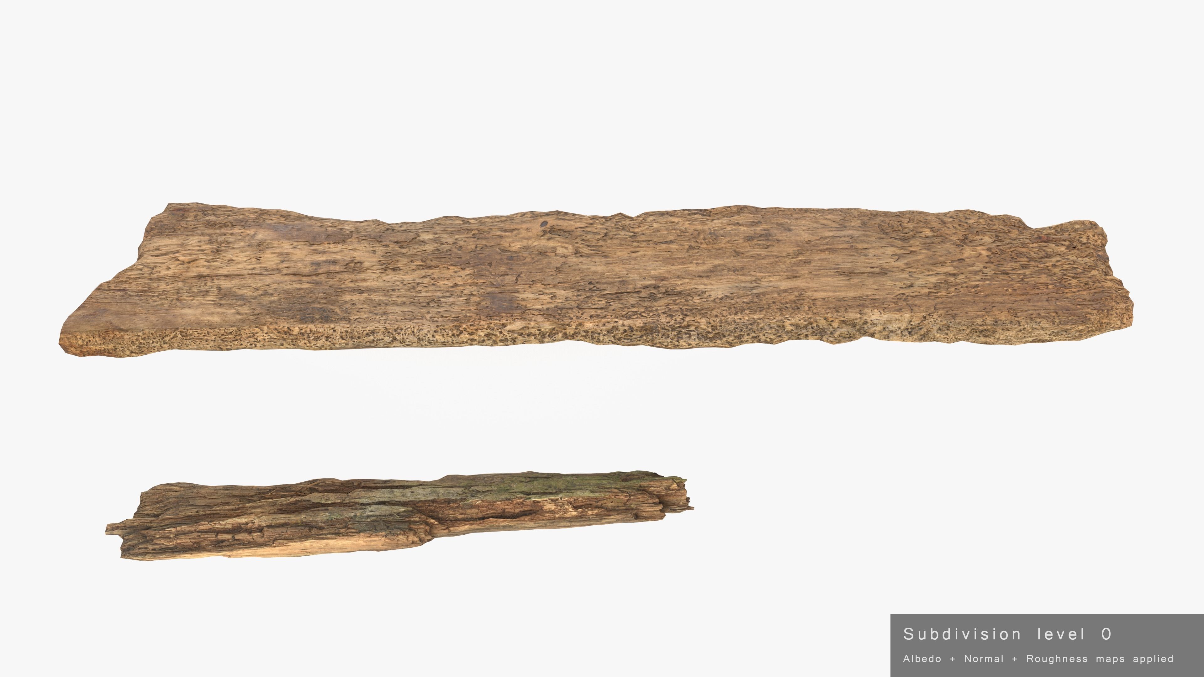 Rotten Planks Eaten Low-poly 3D model_22