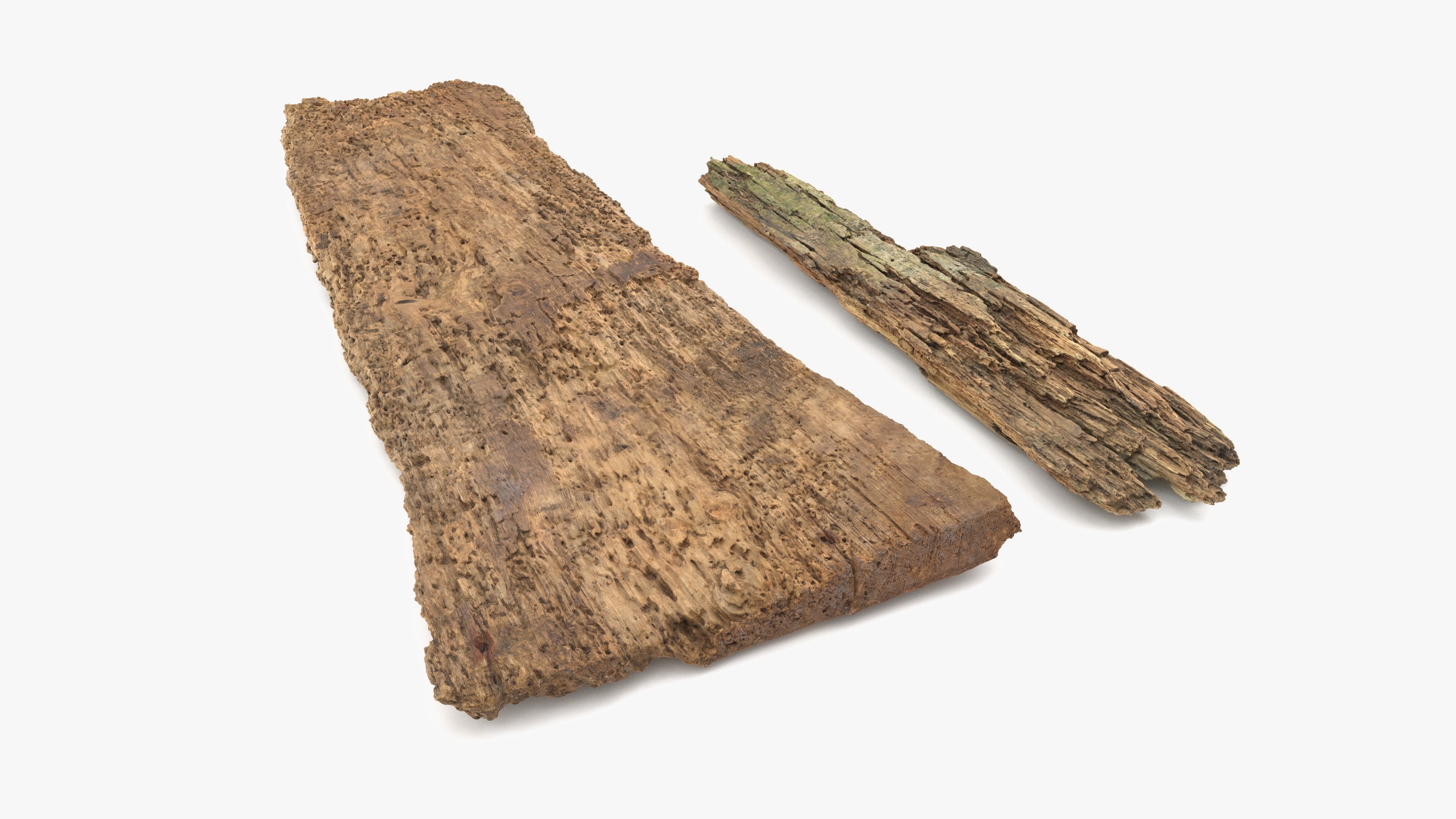 Rotten Planks Eaten Low-poly 3D model_2
