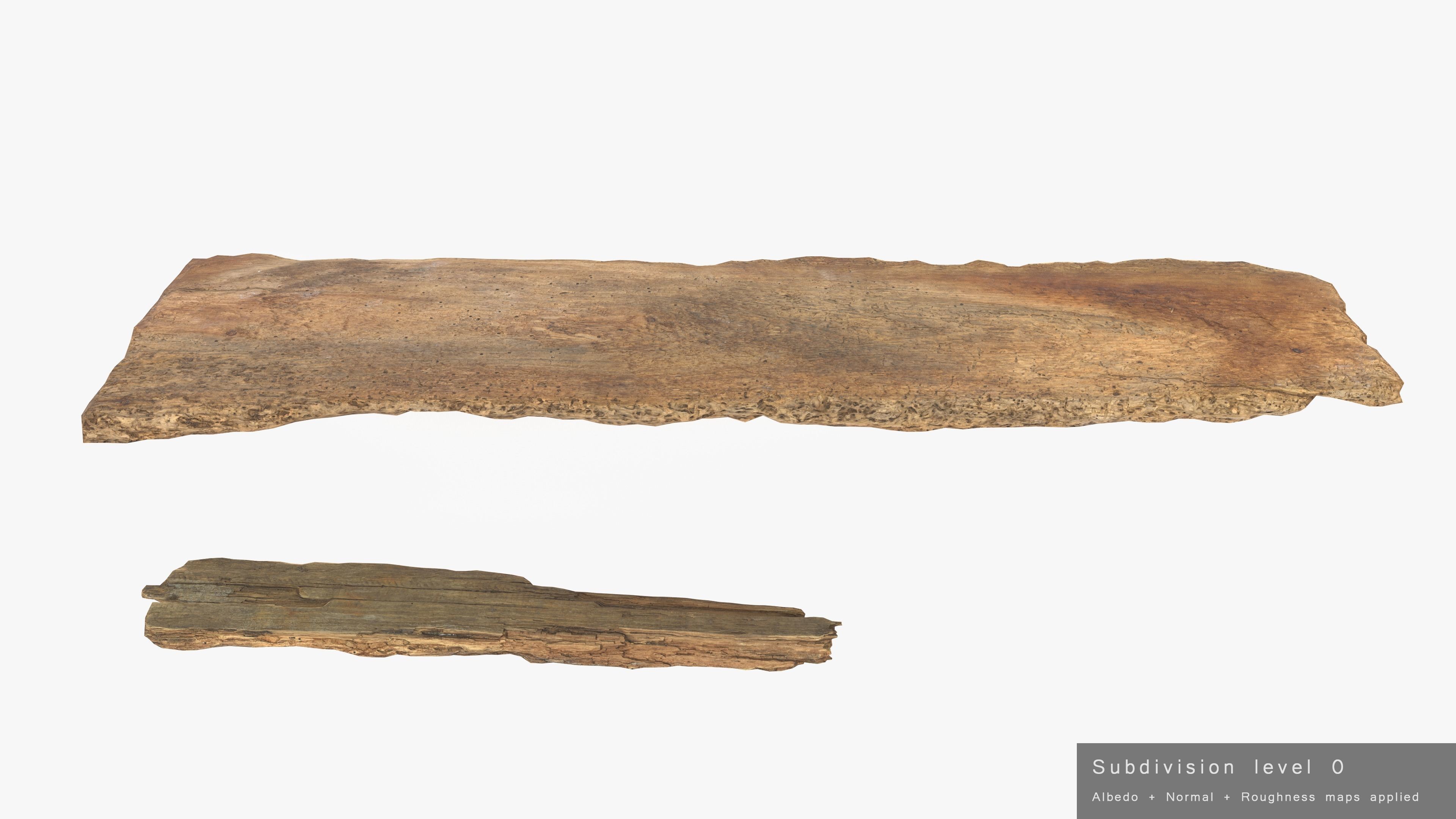 Rotten Planks Eaten Low-poly 3D model_19