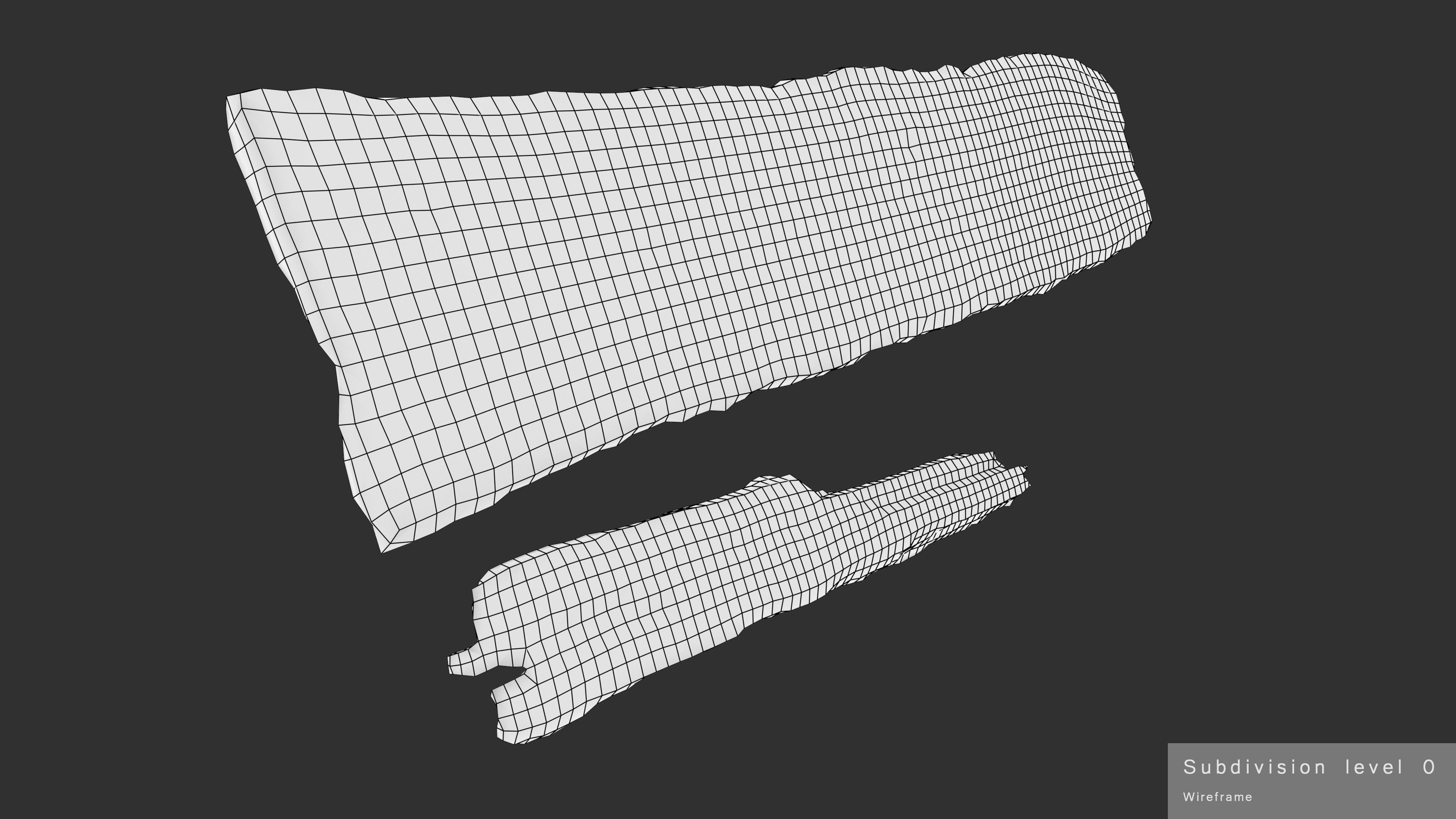 Rotten Planks Eaten Low-poly 3D model_25