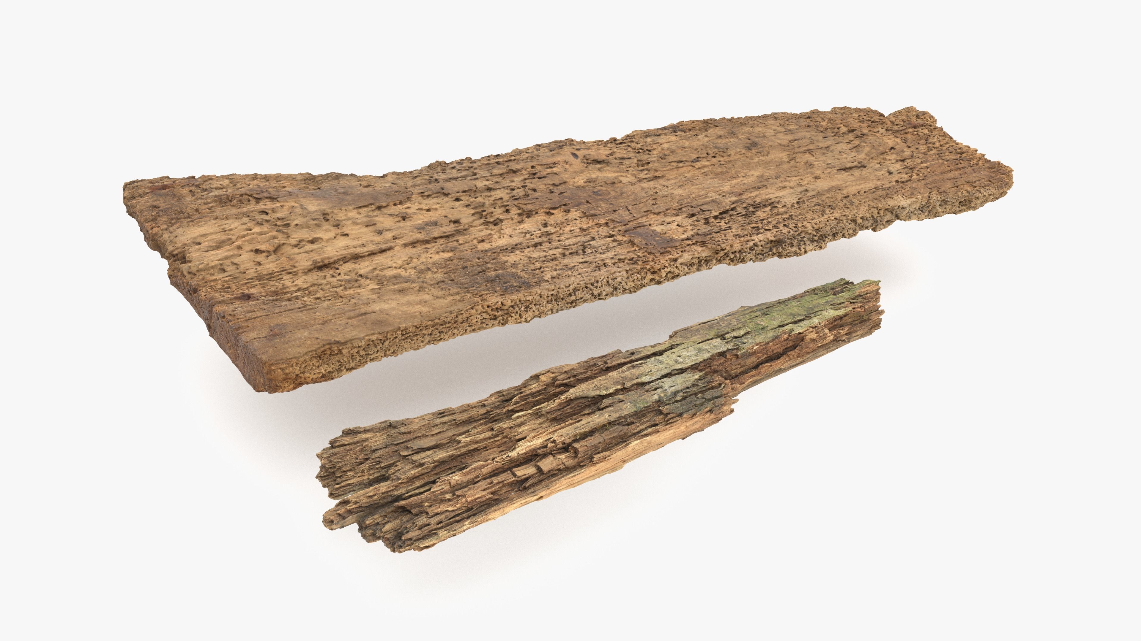 Rotten Planks Eaten Low-poly 3D model_10