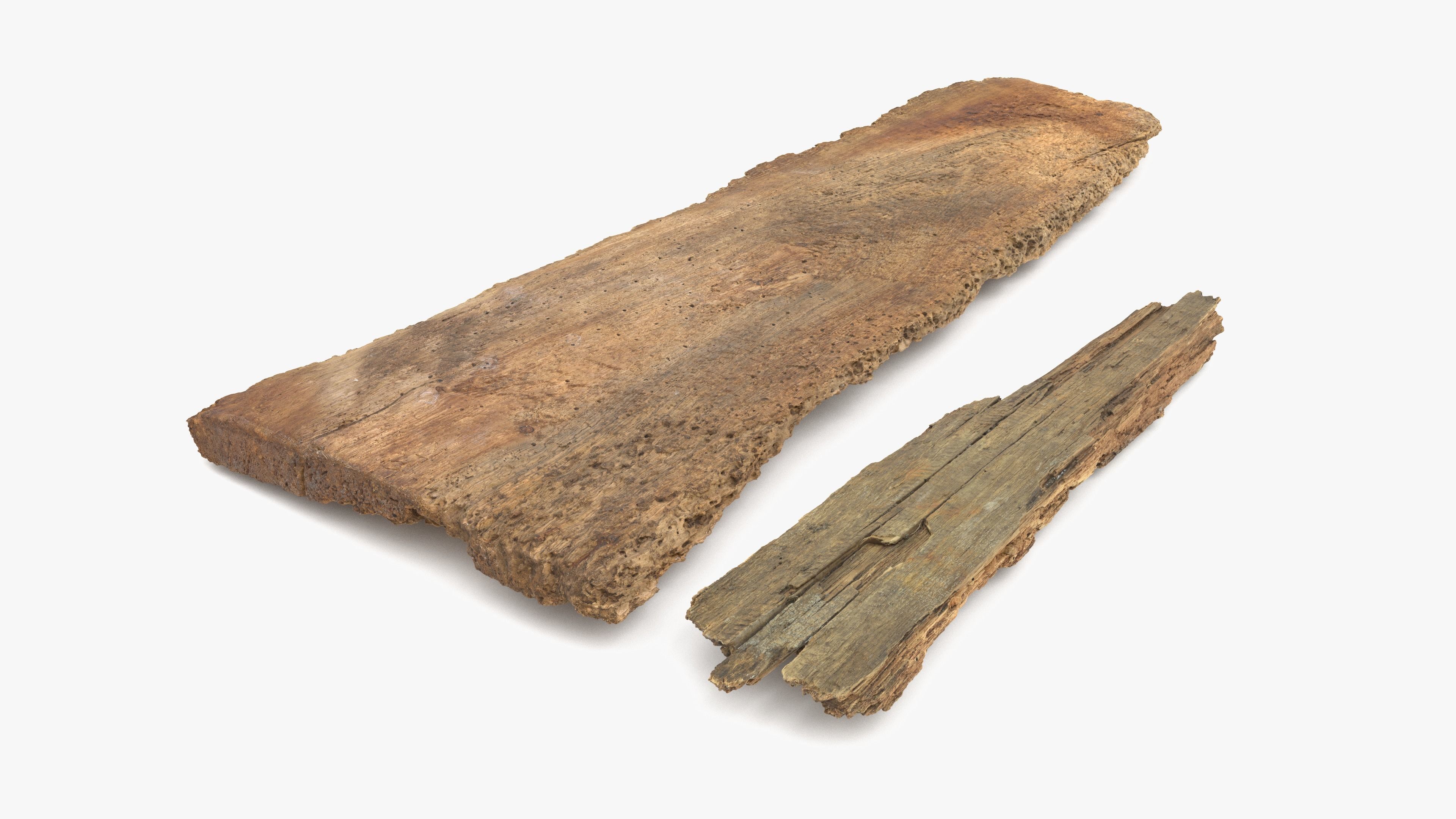 Rotten Planks Eaten Low-poly 3D model_4