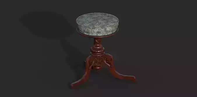 Victorian Piano Stool Low-poly 3D model