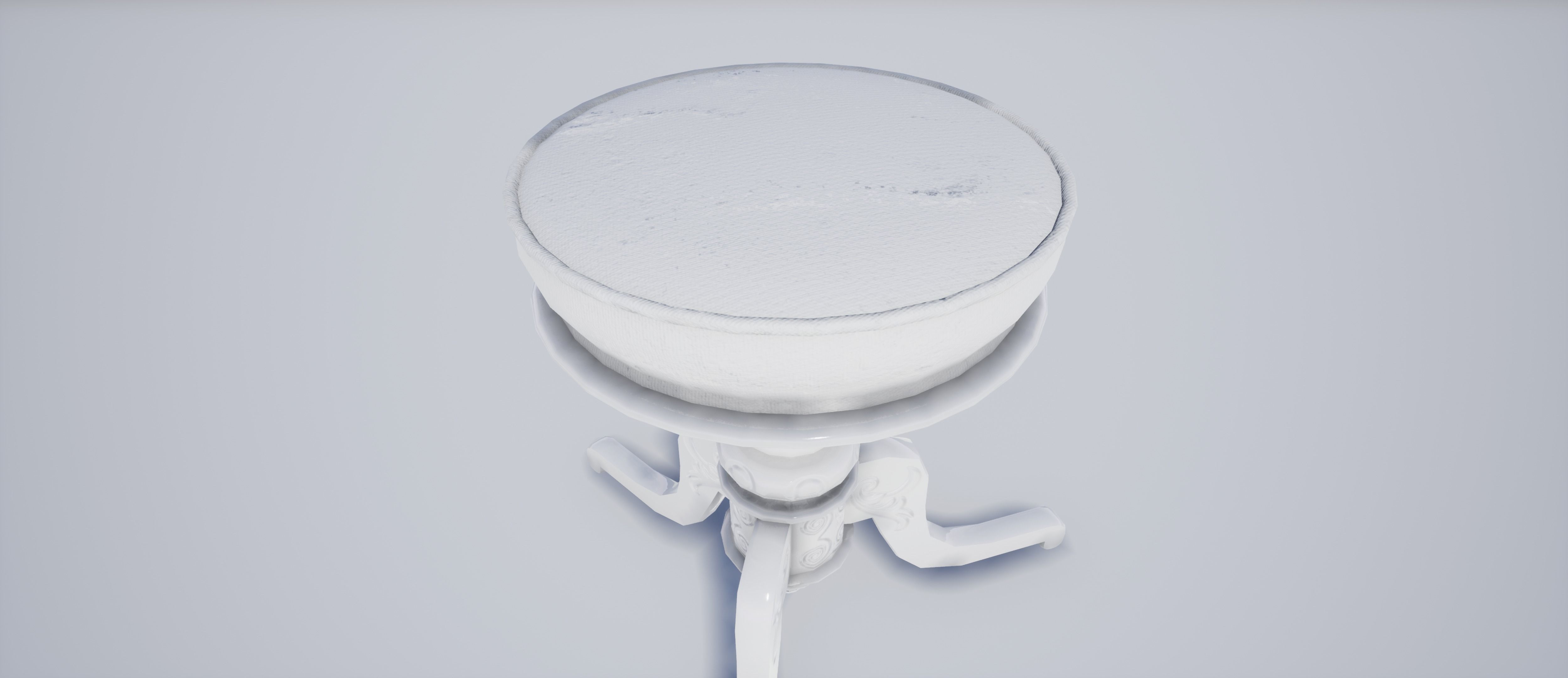 Victorian Piano Stool Low-poly 3D model_6