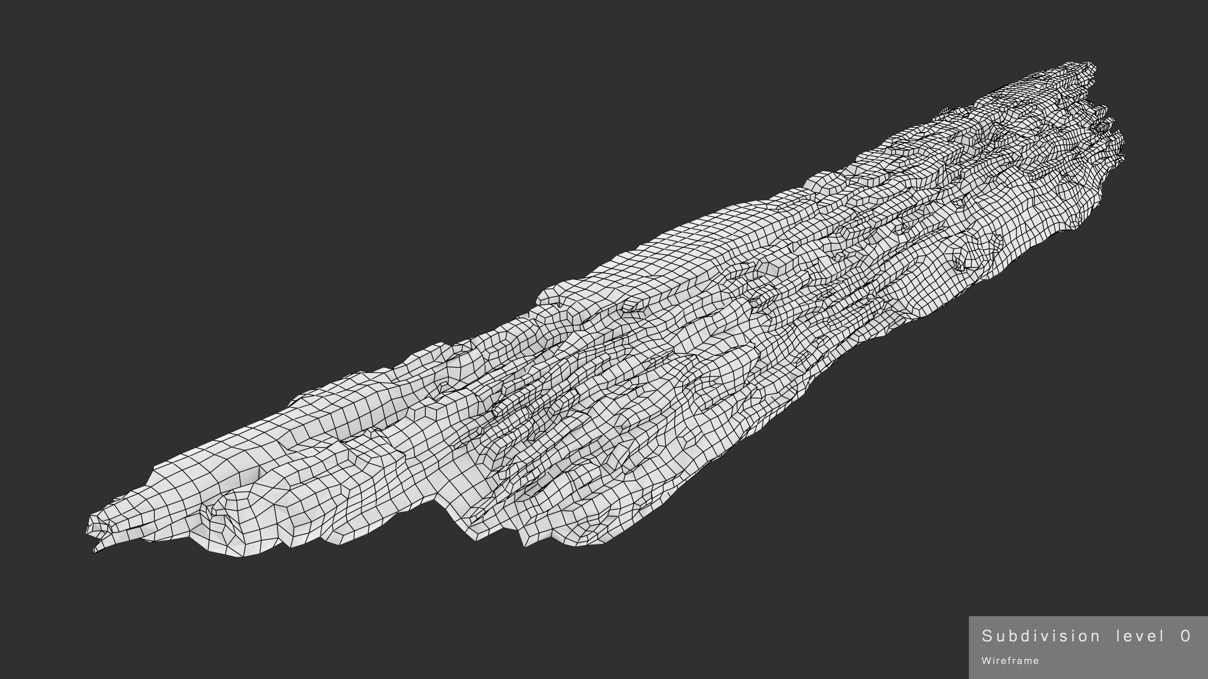 Rotten Plank Mossy Low-poly 3D model_26