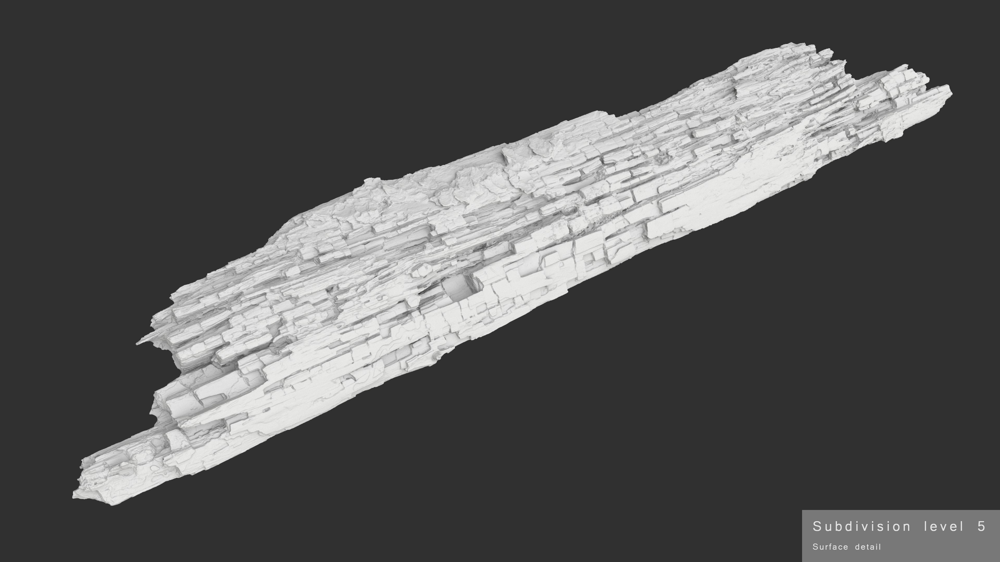 Rotten Plank Mossy Low-poly 3D model_17