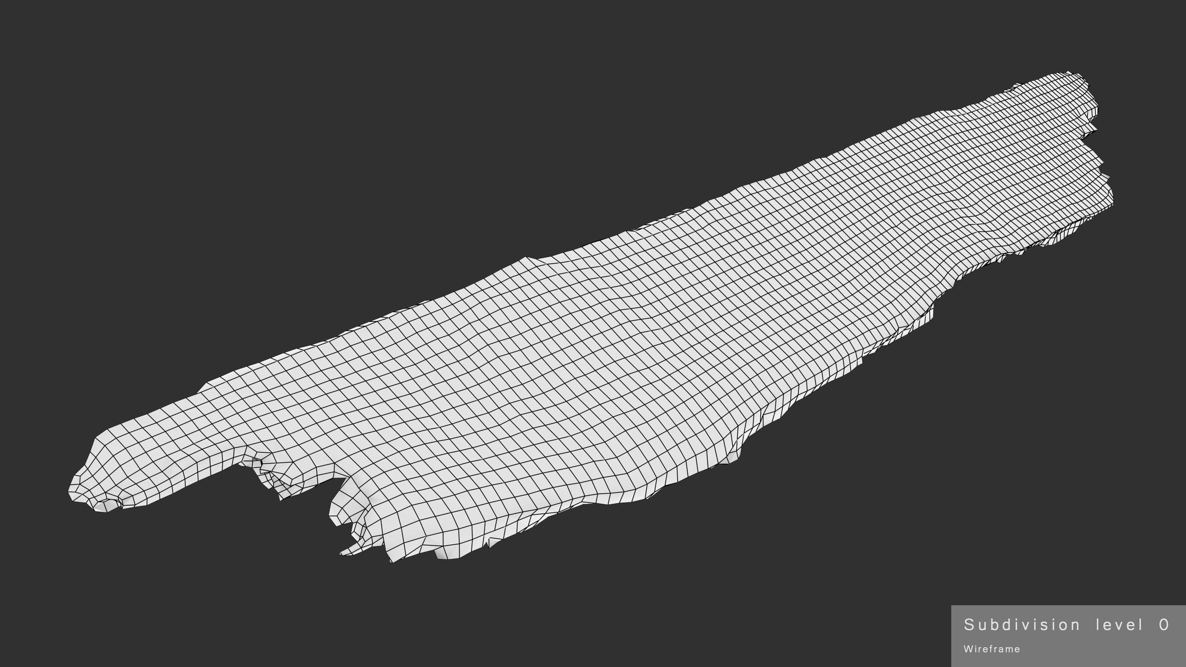 Rotten Plank Mossy Low-poly 3D model_28