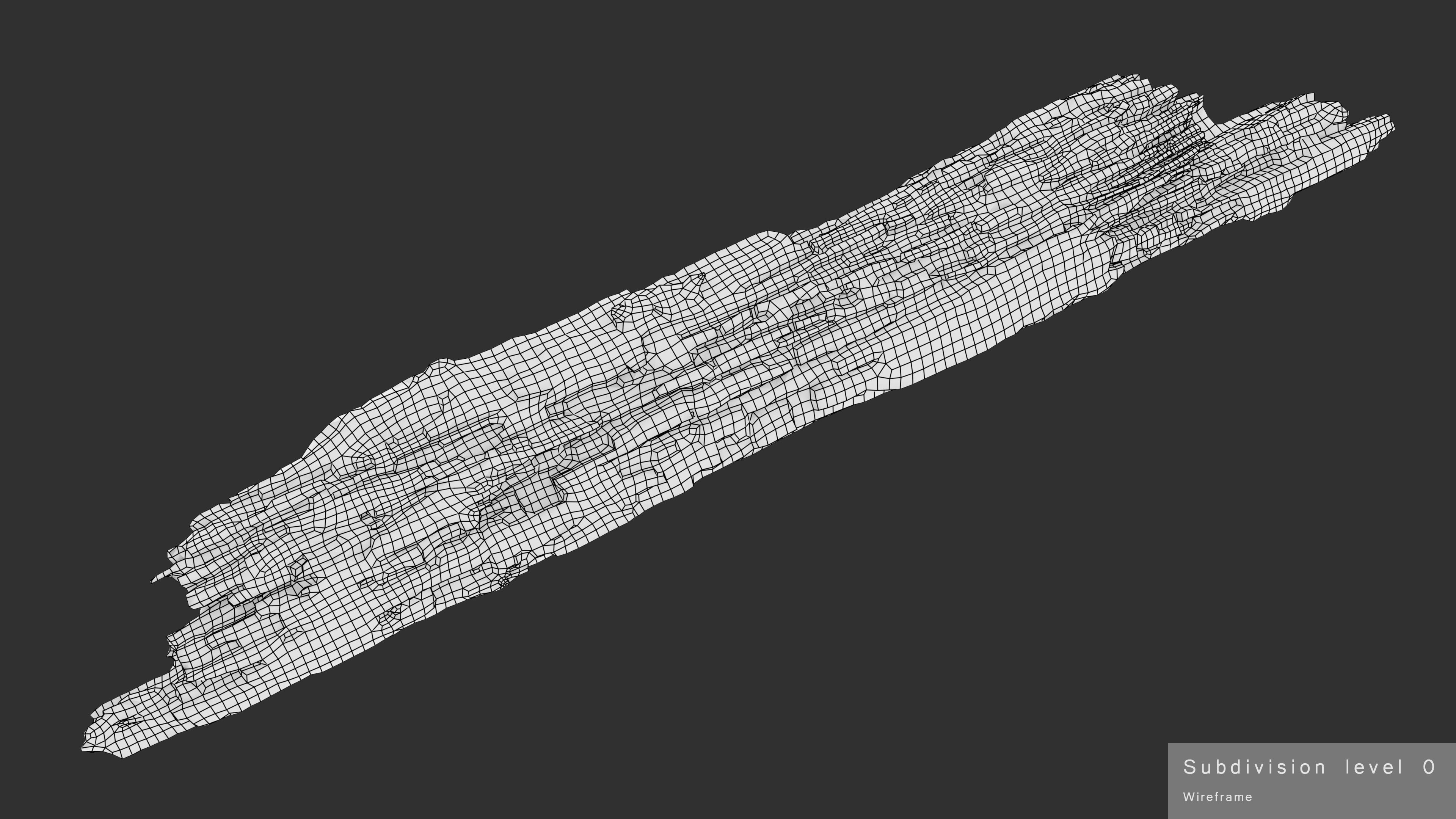 Rotten Plank Mossy Low-poly 3D model_25