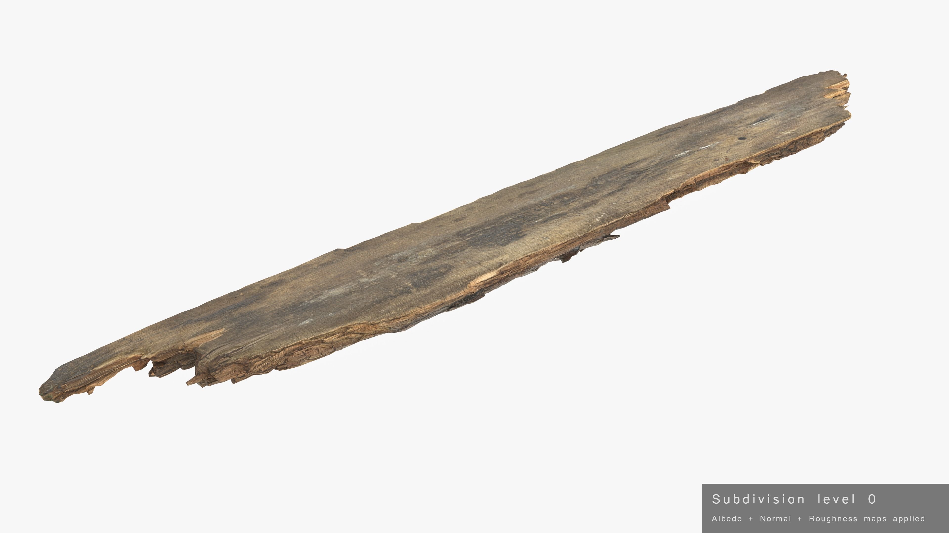 Rotten Plank Mossy Low-poly 3D model_21