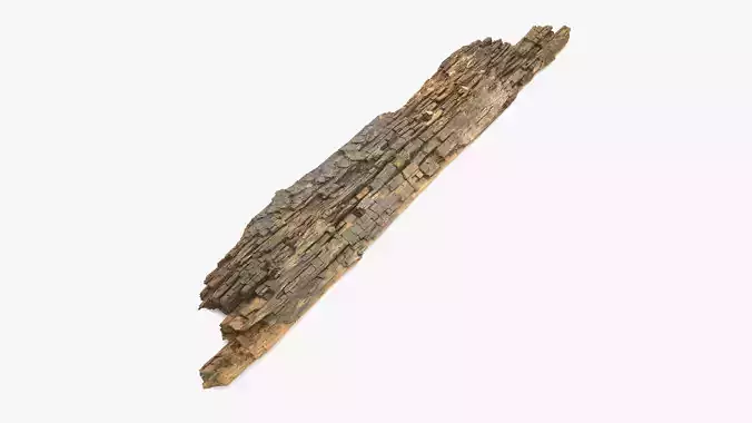Rotten Plank Mossy Low-poly 3D model