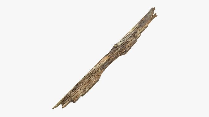 Rotten Plank Pale Low-poly 3D model