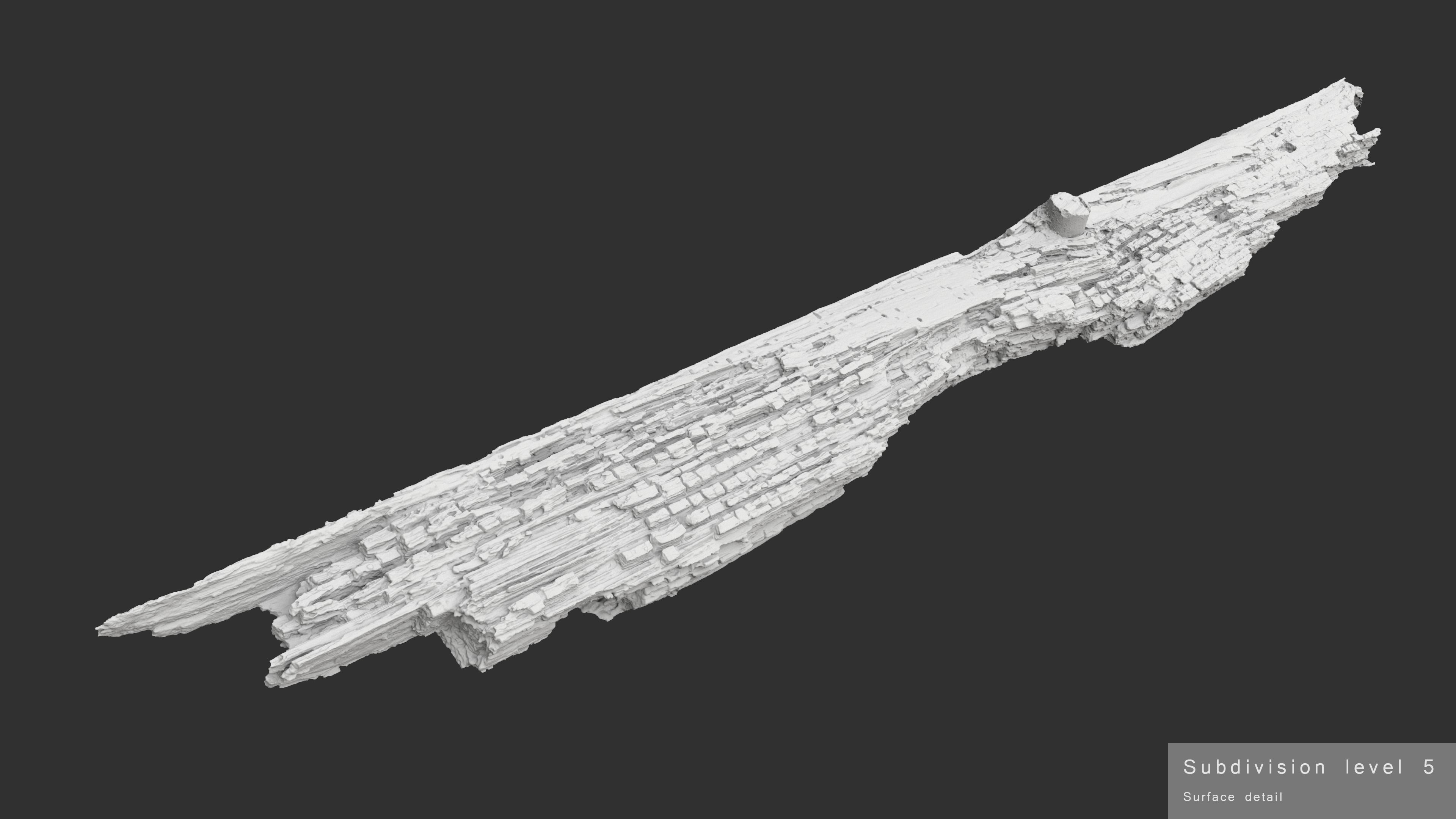 Rotten Plank Pale Low-poly 3D model_21