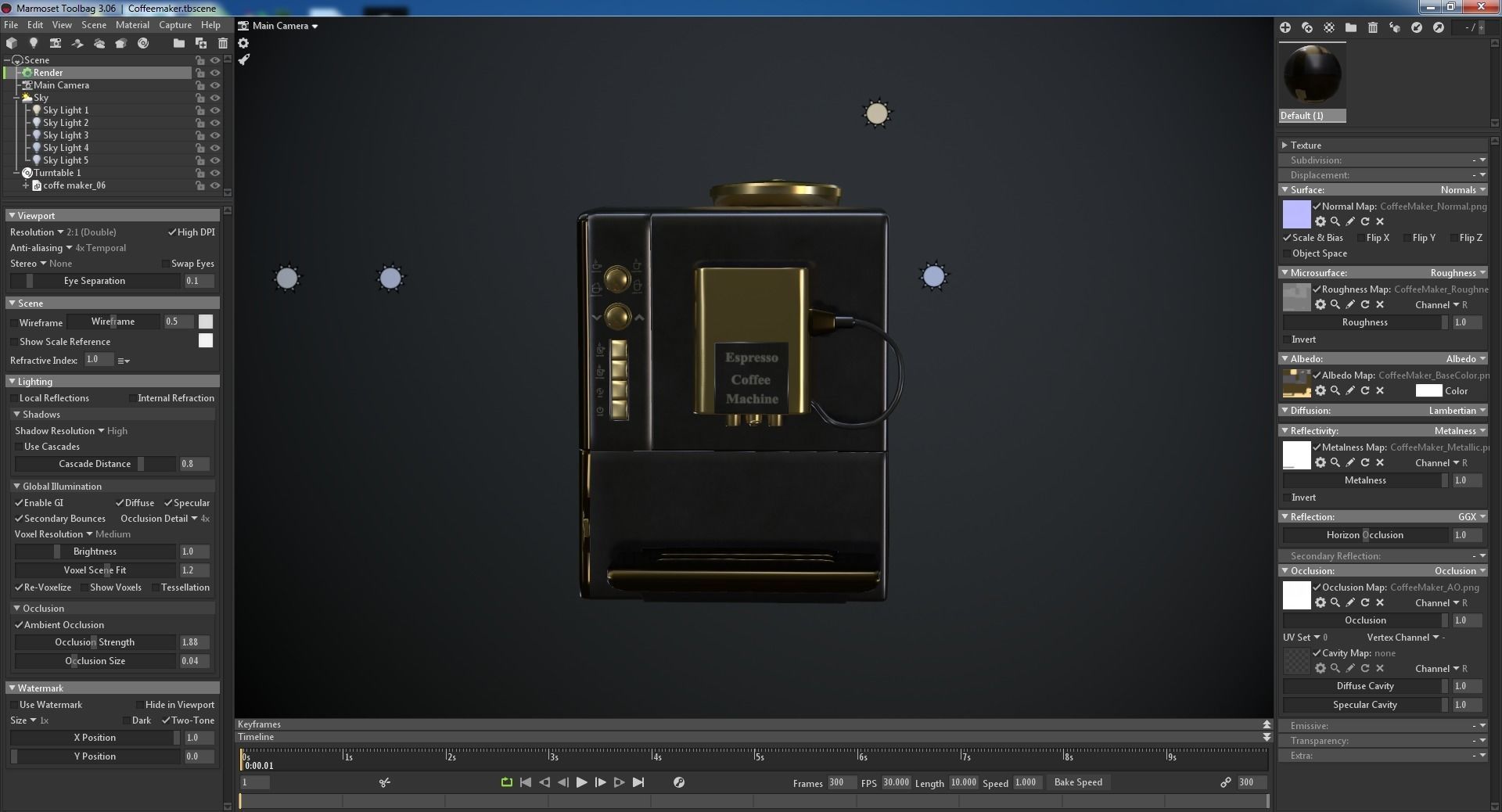Coffee Maker  Low-poly 3D model_15