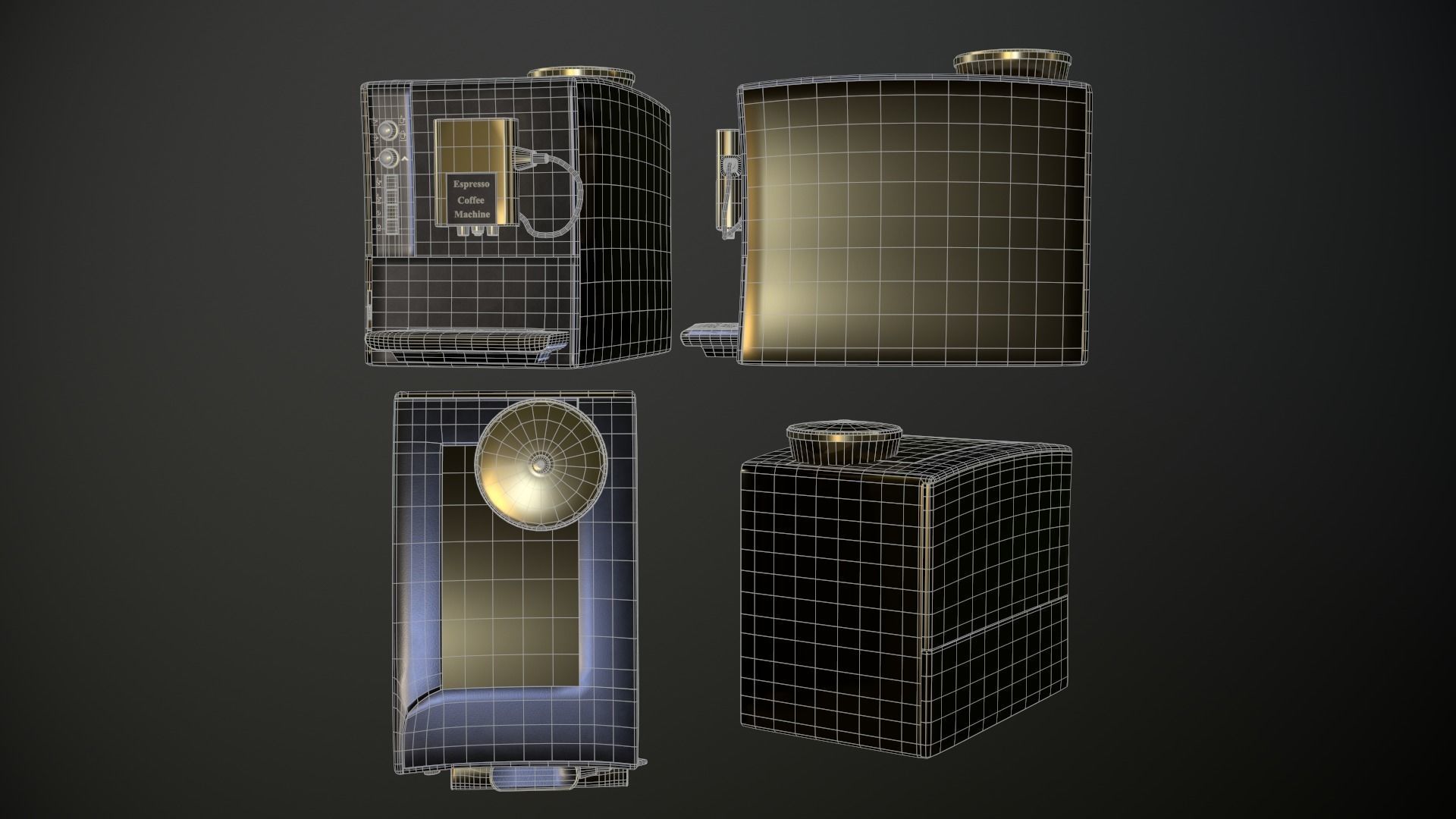 Coffee Maker  Low-poly 3D model_14