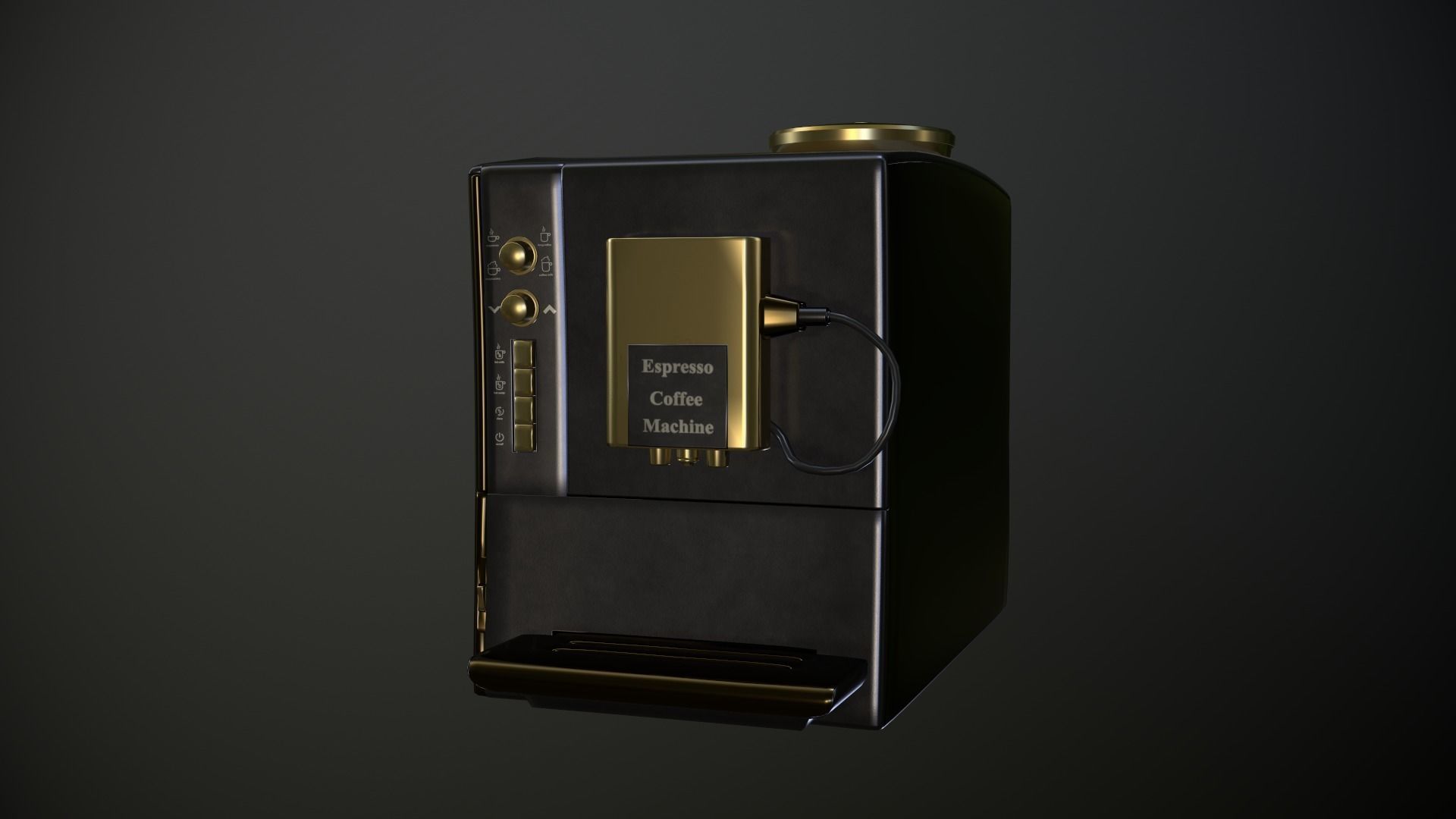 Coffee Maker  Low-poly 3D model_1