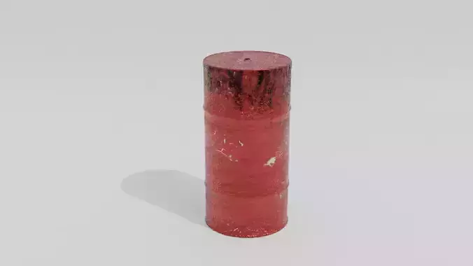 Red Oil Barrel Low-poly 3D model