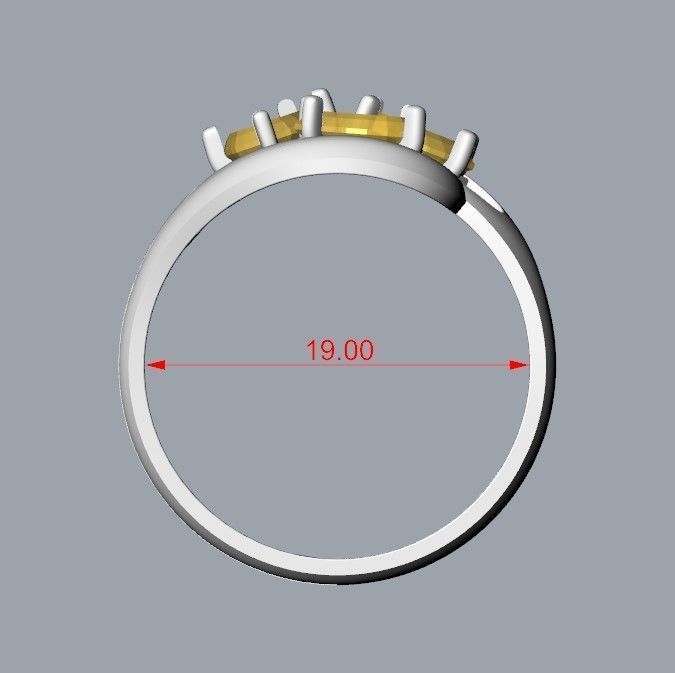 Women Ring with gems 3dm stl 3D print model 3D print model_31