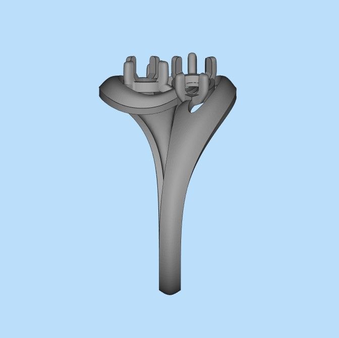 Women Ring with gems 3dm stl 3D print model 3D print model_40