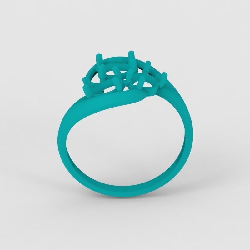 Women Ring with gems 3dm stl 3D print model 3D print model_26