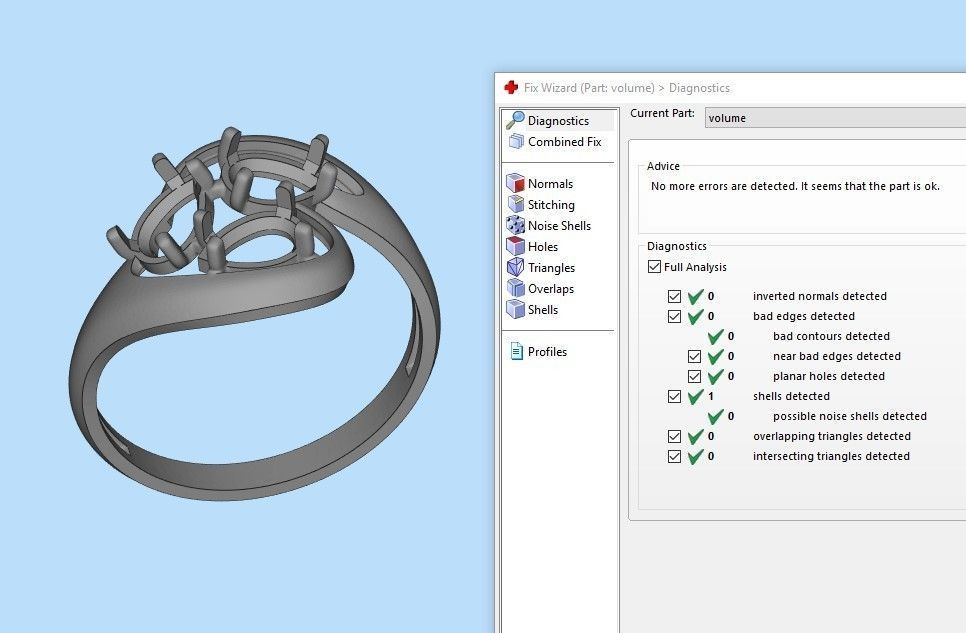 Women Ring with gems 3dm stl 3D print model 3D print model_28