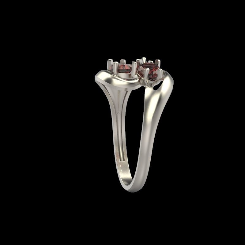 Women Ring with gems 3dm stl 3D print model 3D print model_10