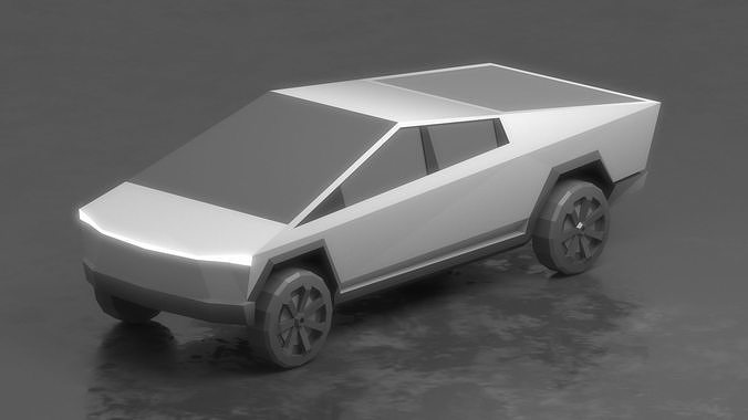 Cybertruck Low-Poly futuristic vehicle Low-poly 3D model