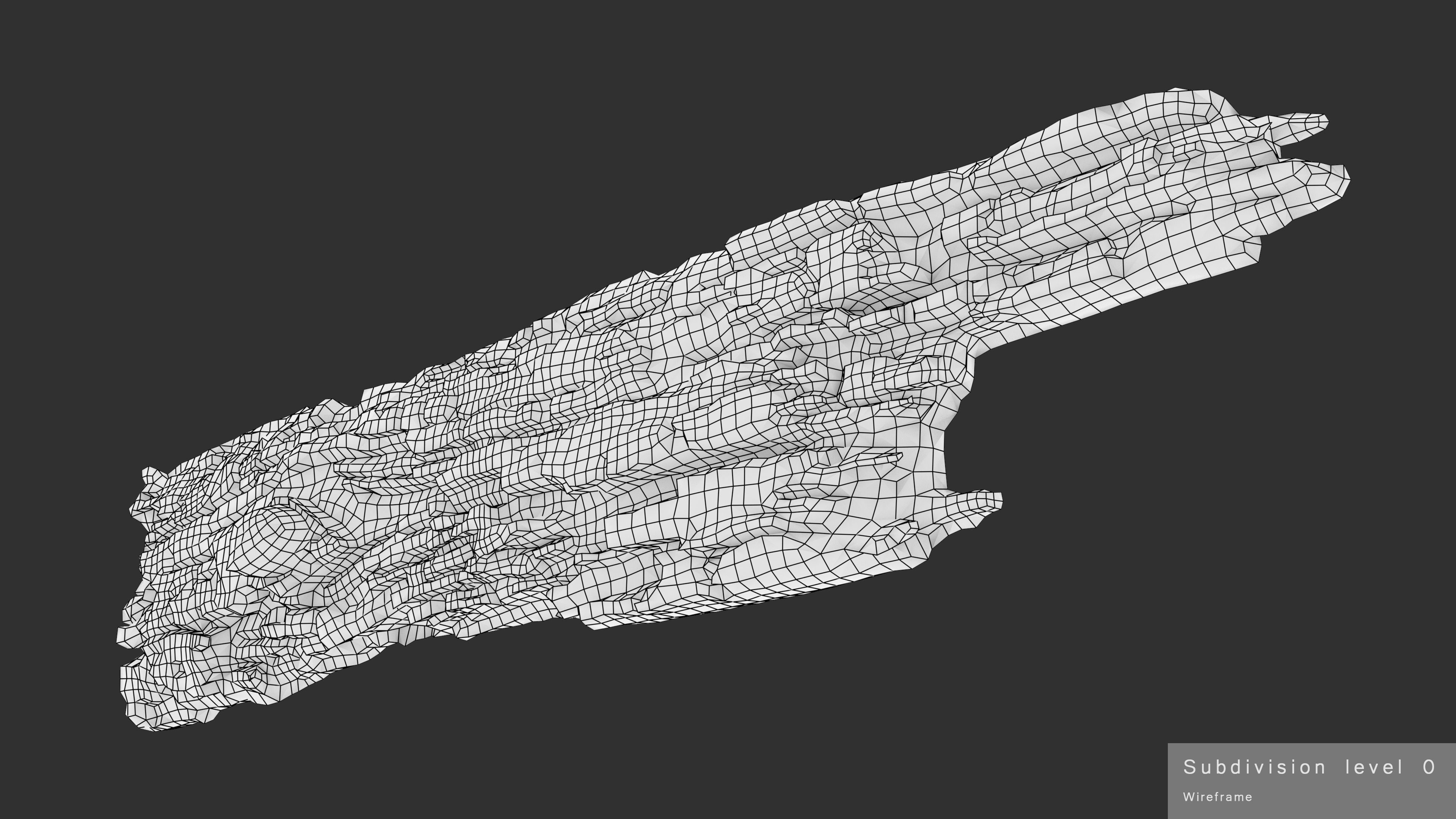 Rotten Plank Short Disintegrated Low-poly 3D model_26