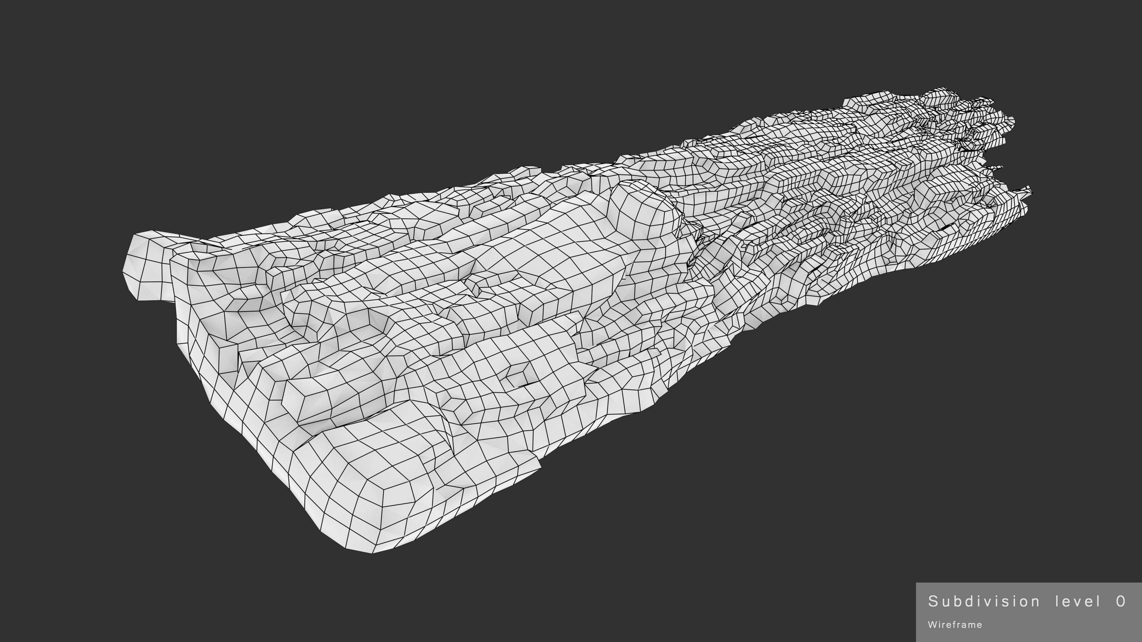 Rotten Plank Short Disintegrated Low-poly 3D model_24
