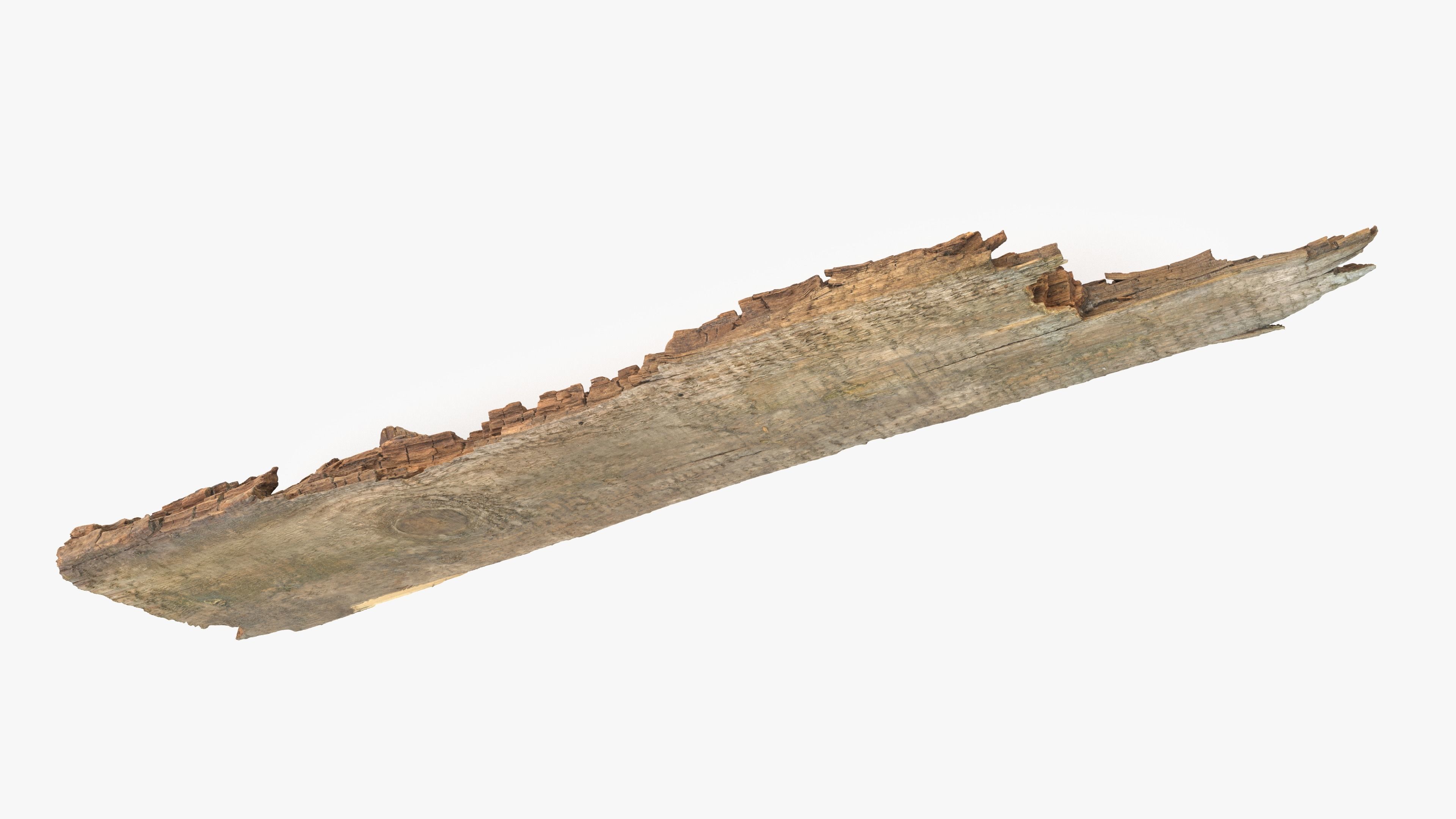 Rotten Plank Short Disintegrated Low-poly 3D model_15