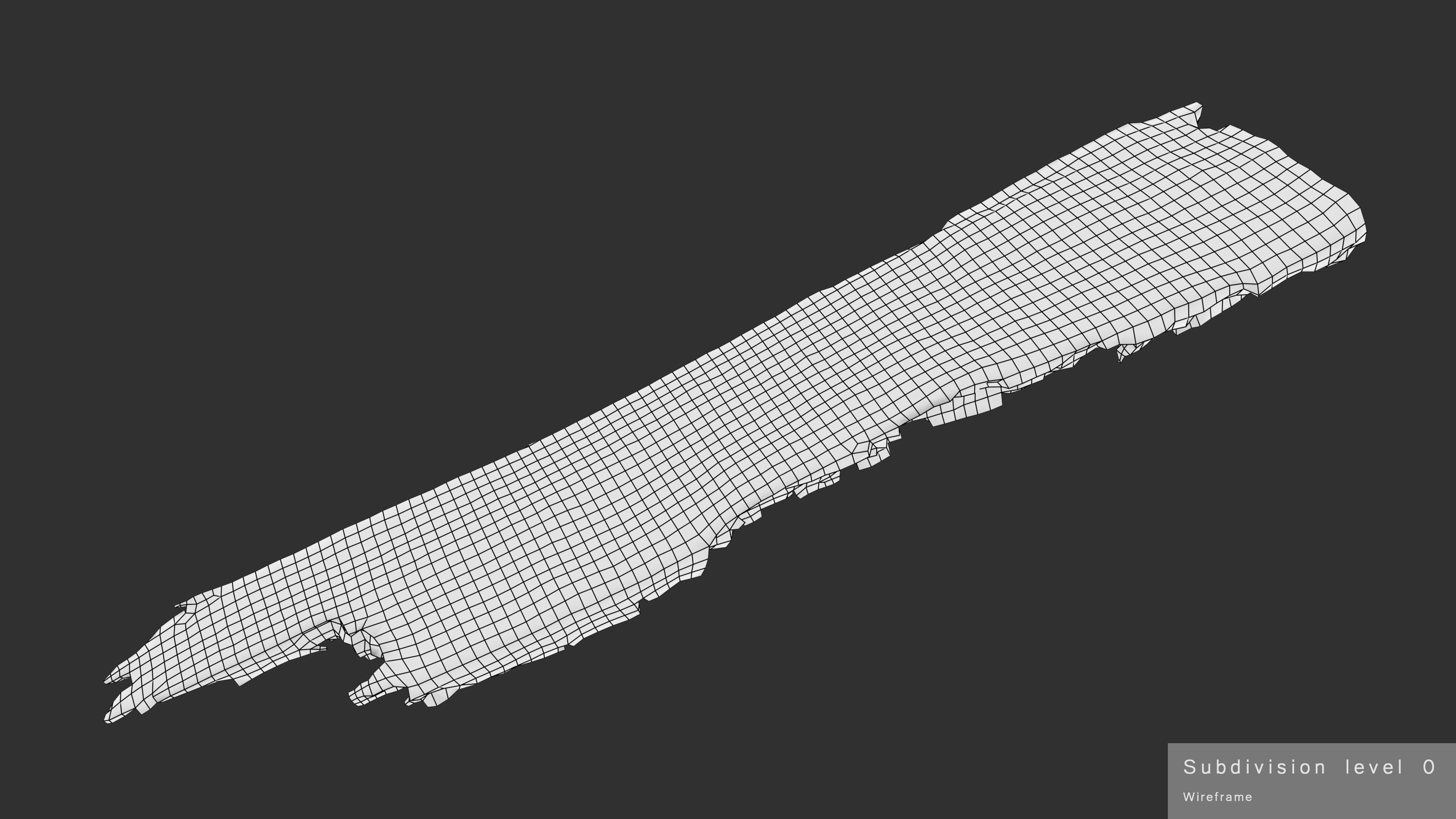 Rotten Plank Short Disintegrated Low-poly 3D model_28