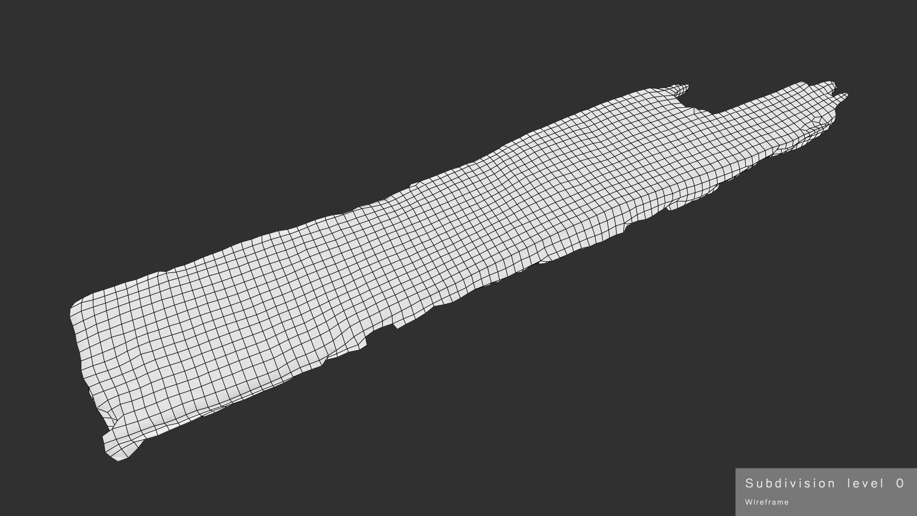 Rotten Plank Short Disintegrated Low-poly 3D model_27