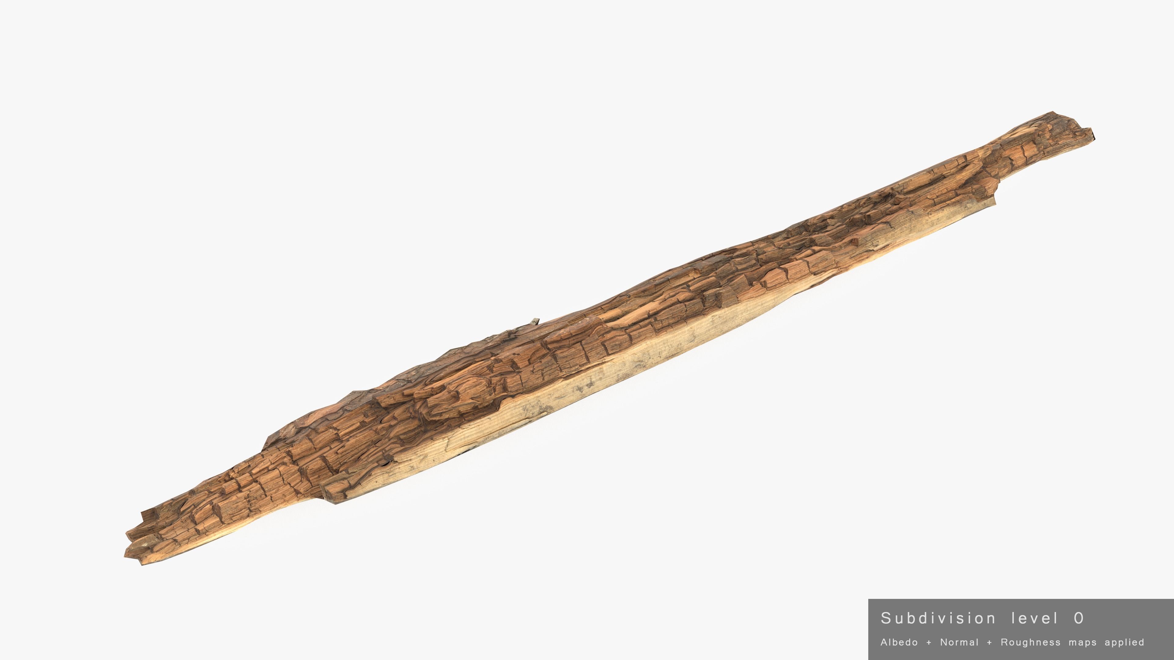 Rotten Plank Short Small Low-poly 3D model_24