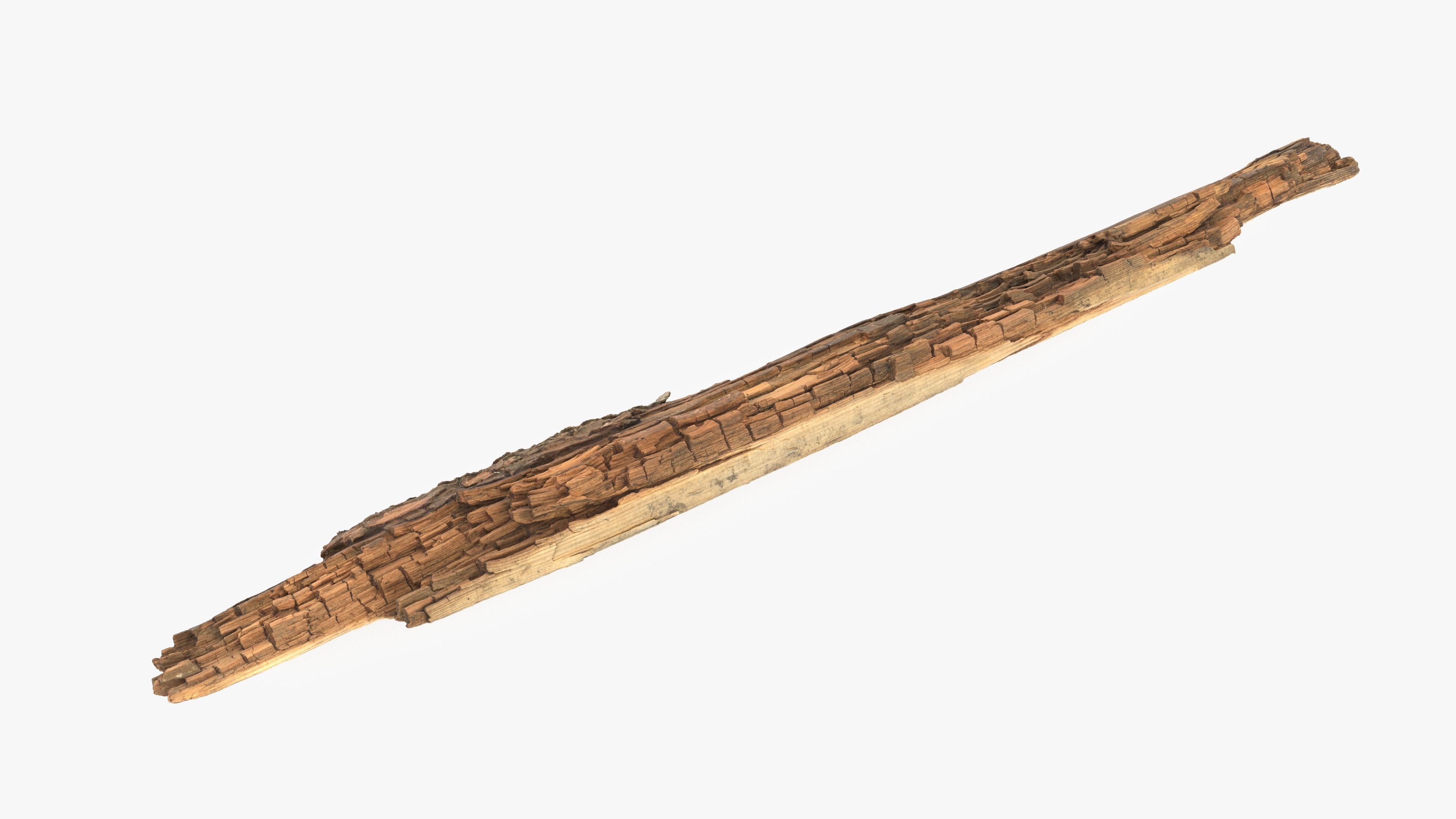 Rotten Plank Short Small Low-poly 3D model_17