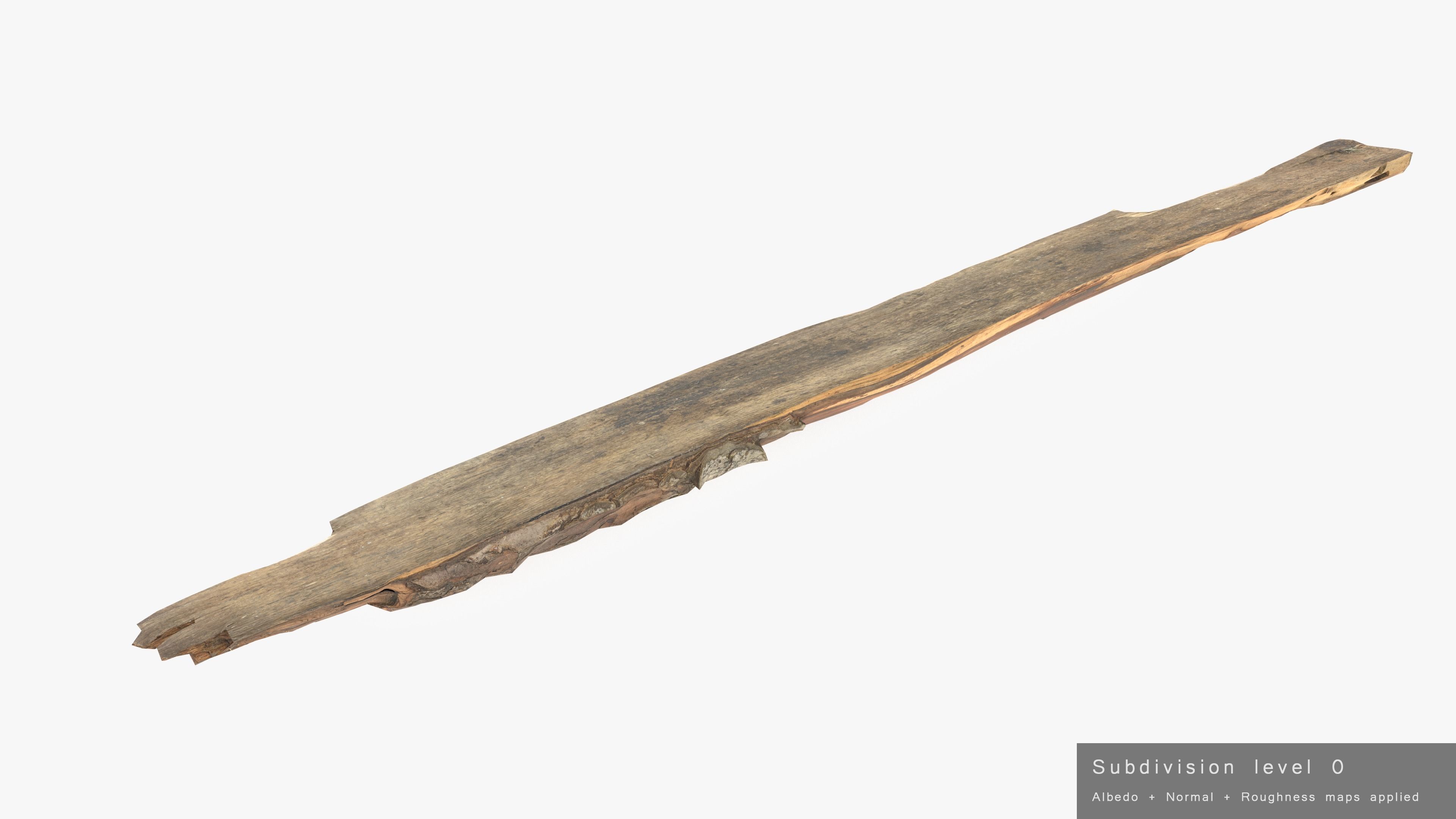 Rotten Plank Short Small Low-poly 3D model_21