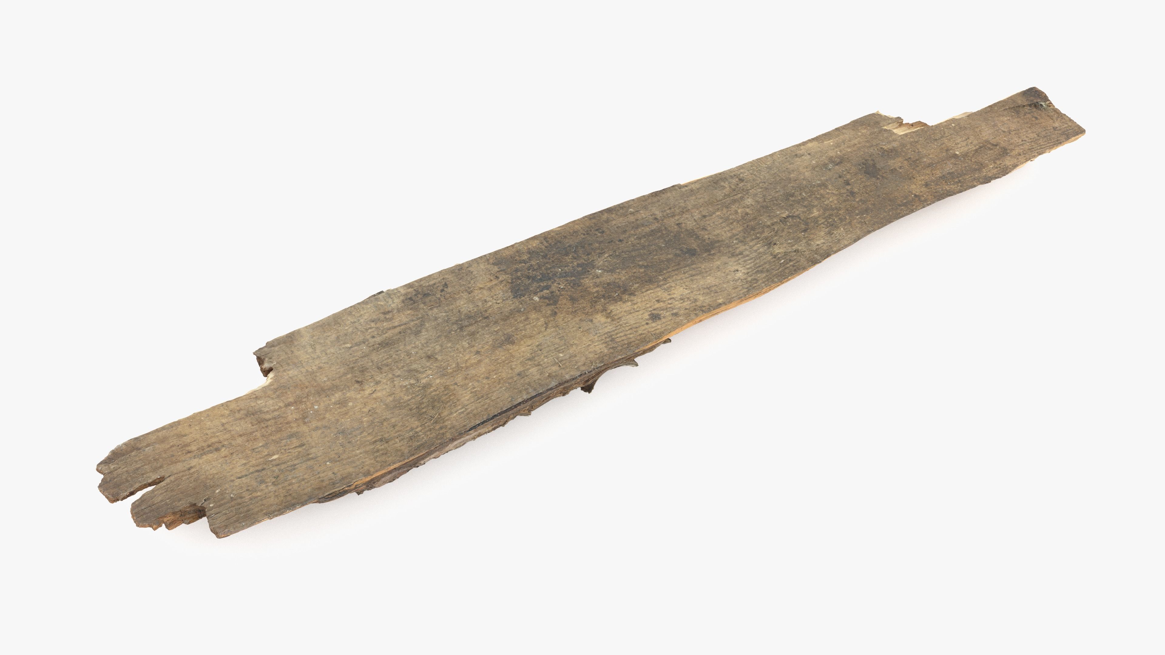 Rotten Plank Short Small Low-poly 3D model_10