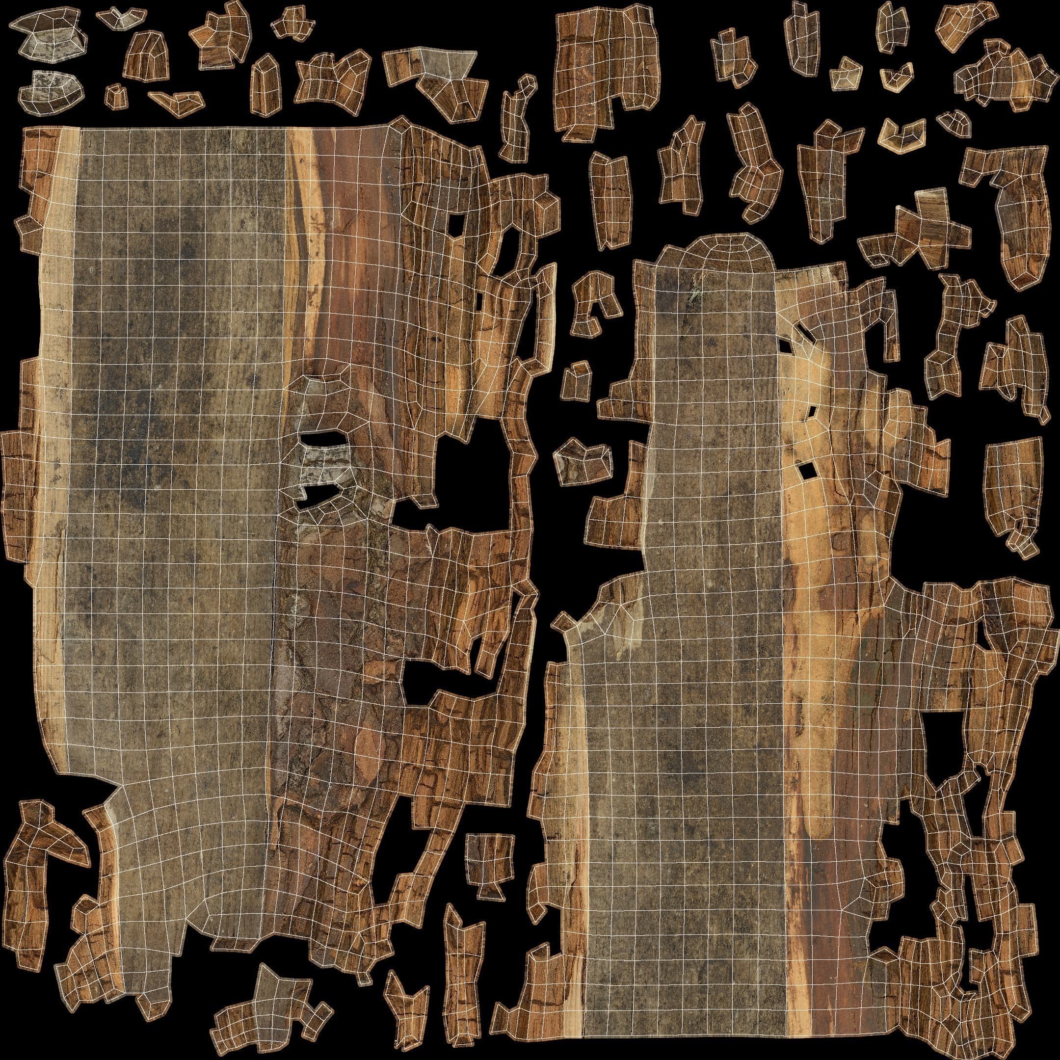 Rotten Plank Short Small Low-poly 3D model_30