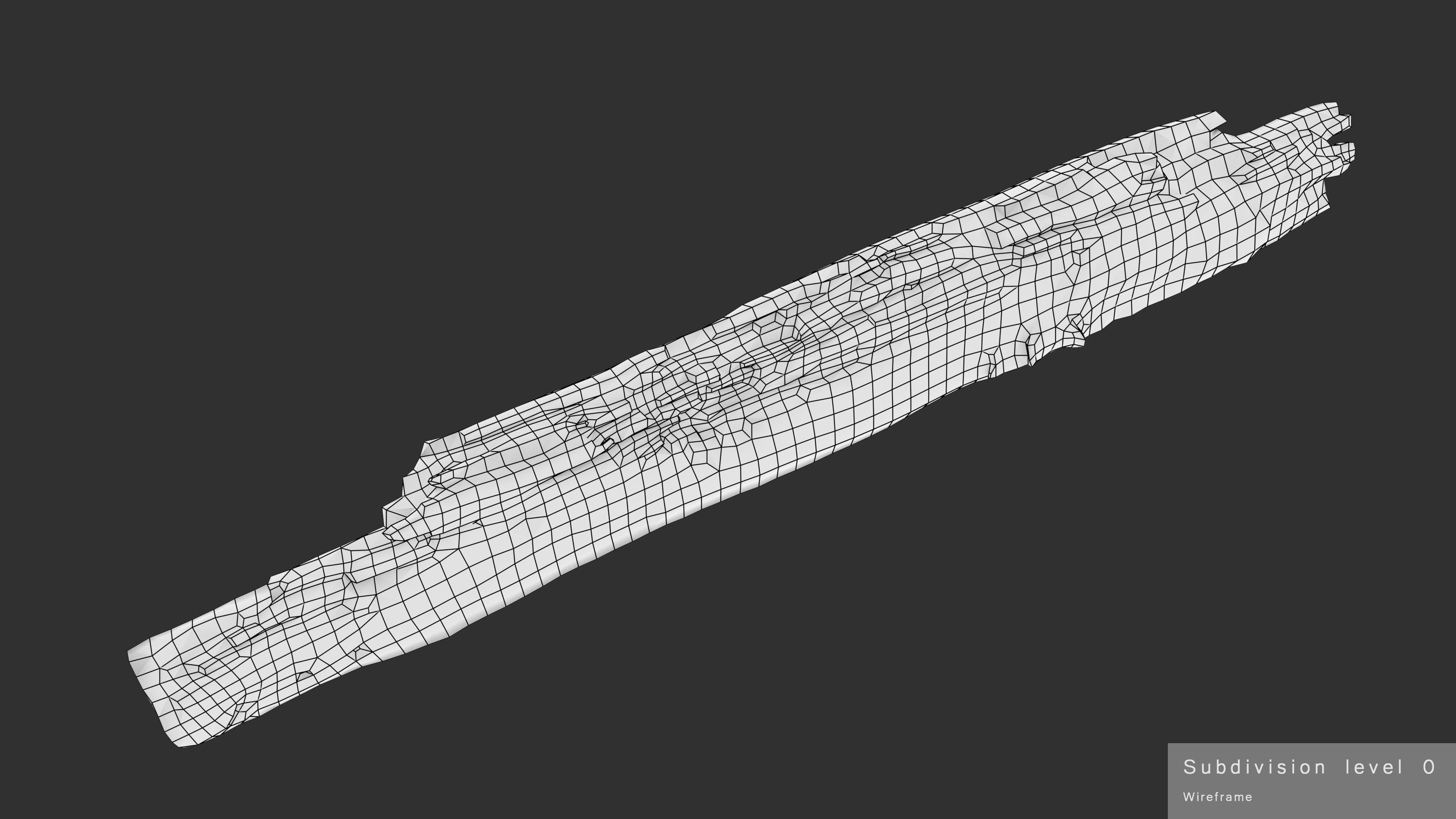 Rotten Plank Short Small Low-poly 3D model_28