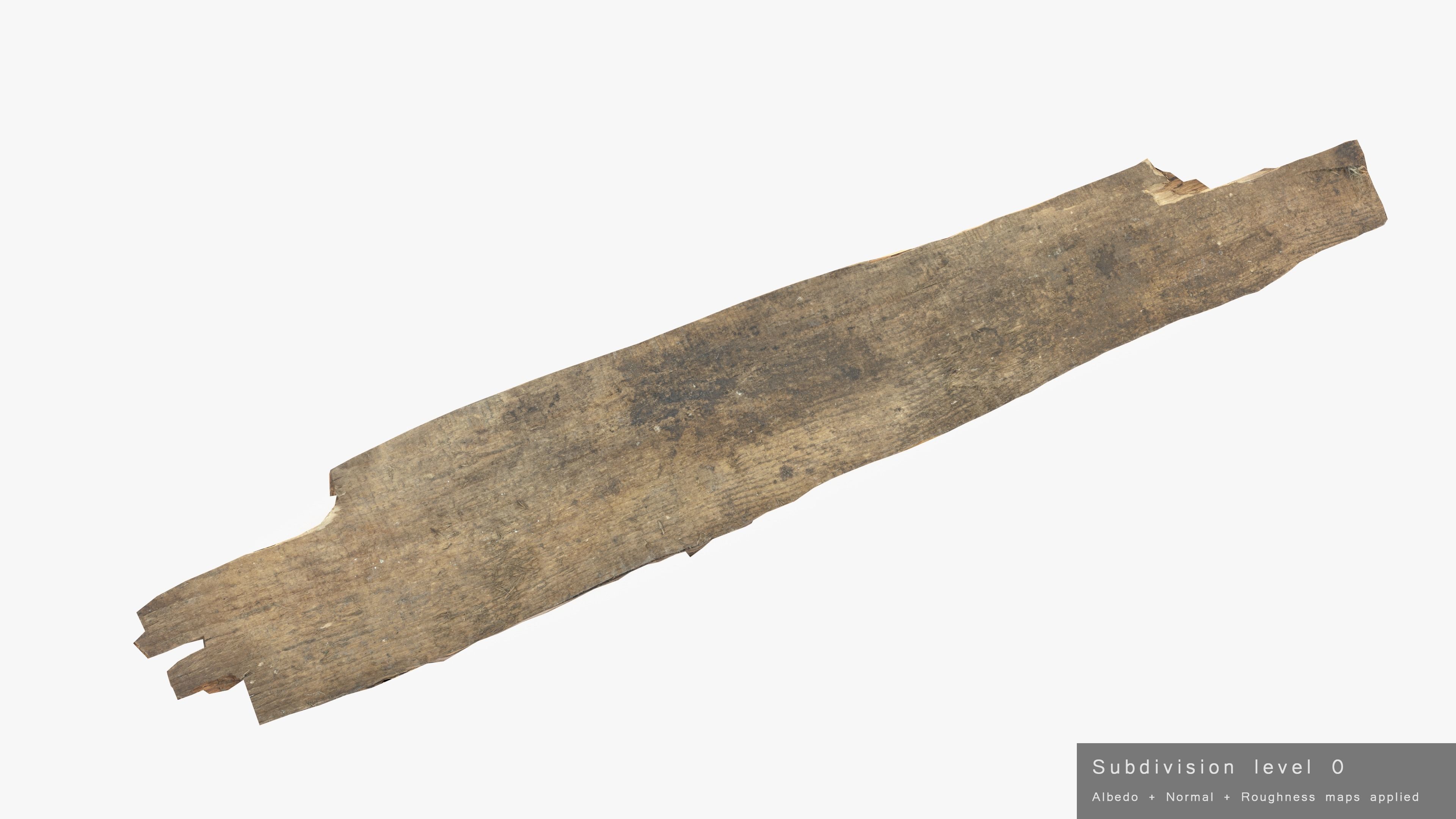 Rotten Plank Short Small Low-poly 3D model_22