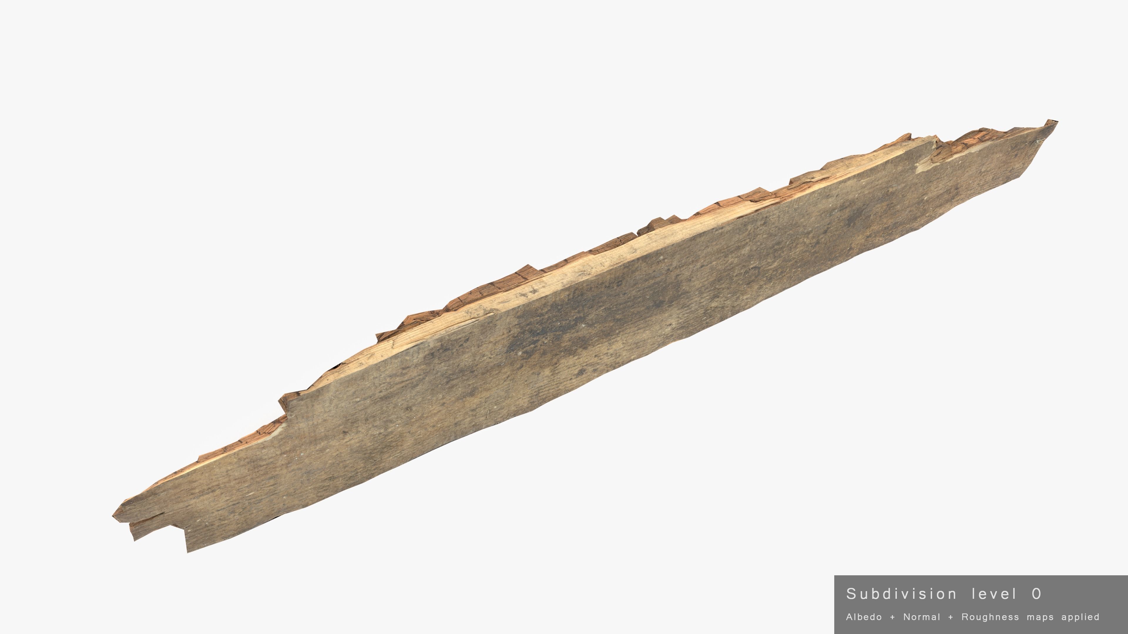Rotten Plank Short Small Low-poly 3D model_23