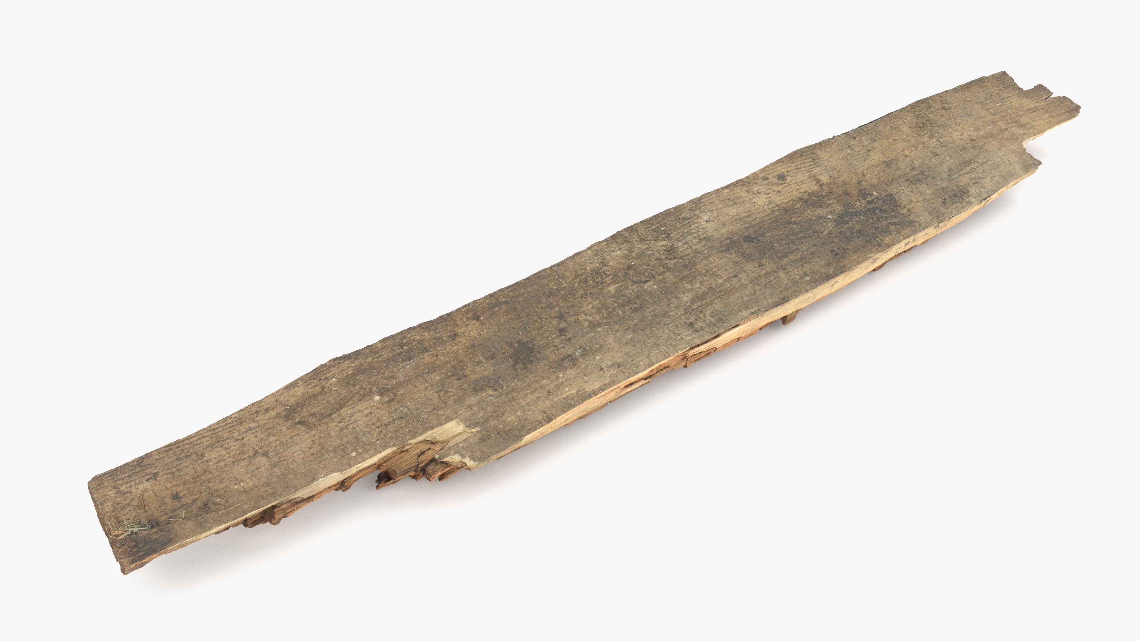 Rotten Plank Short Small Low-poly 3D model_11