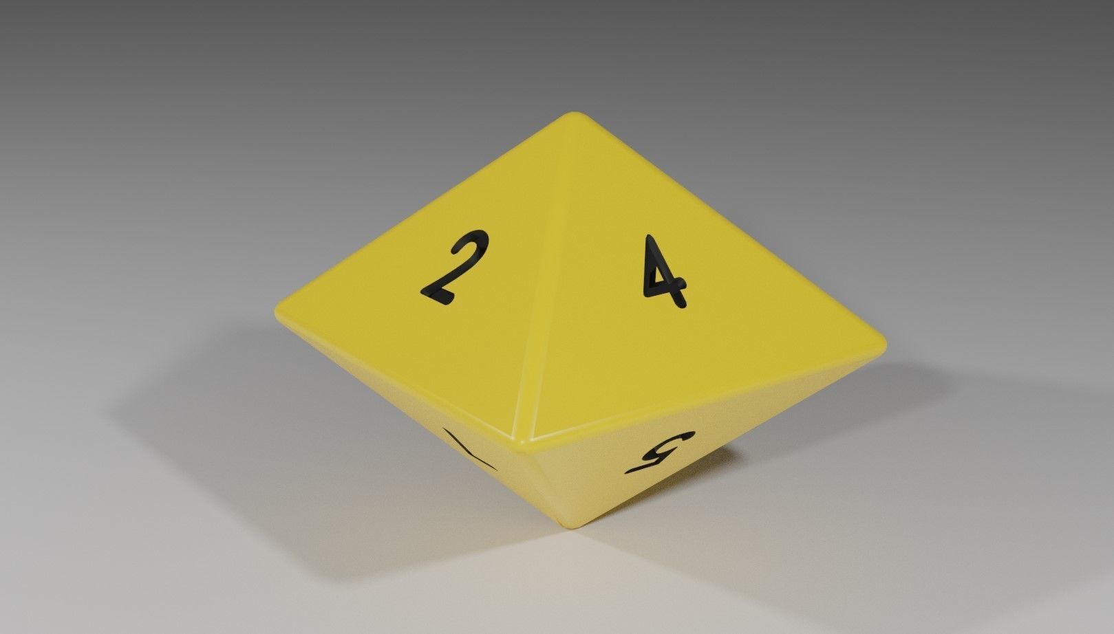 RPG Dice Eight Sides High Poly - Dado 8 lados Low-poly 3D model_6