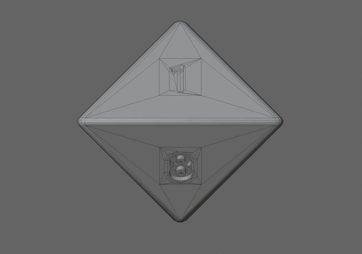RPG Dice Eight Sides High Poly - Dado 8 lados Low-poly 3D model_9