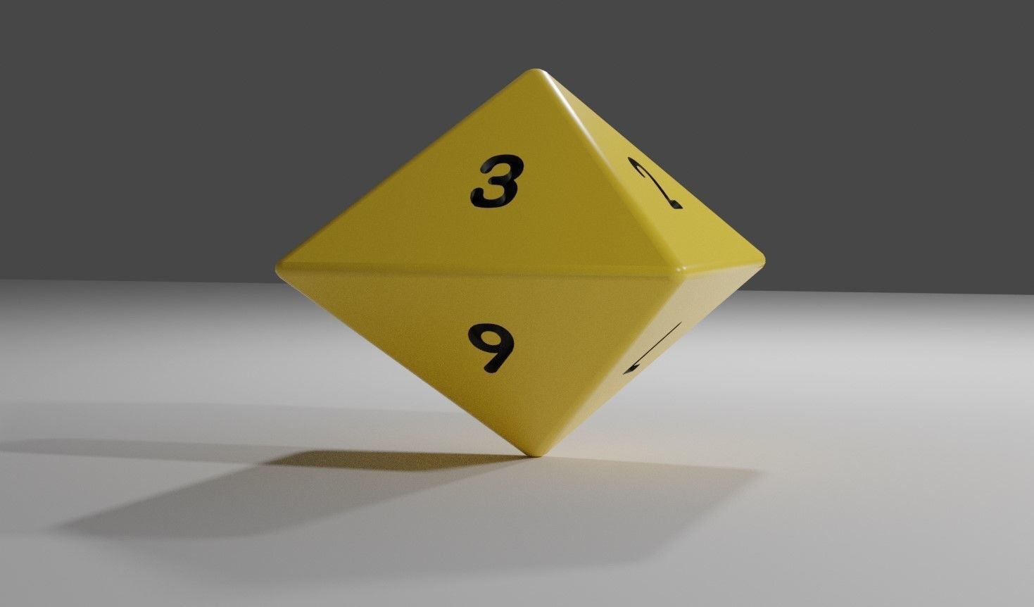 RPG Dice Eight Sides High Poly - Dado 8 lados Low-poly 3D model_7