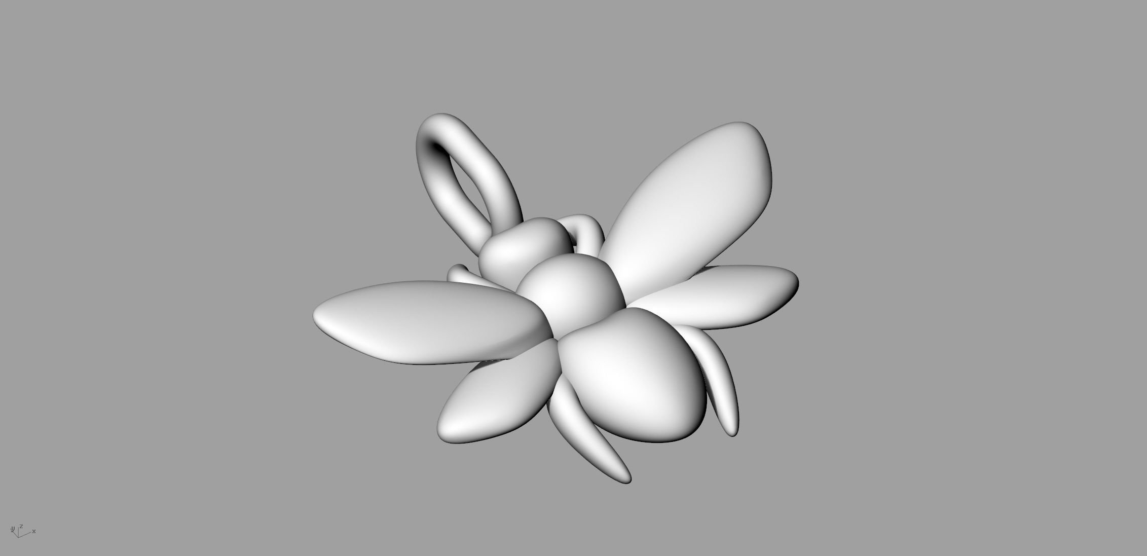 Bee pendant 3D print model_6